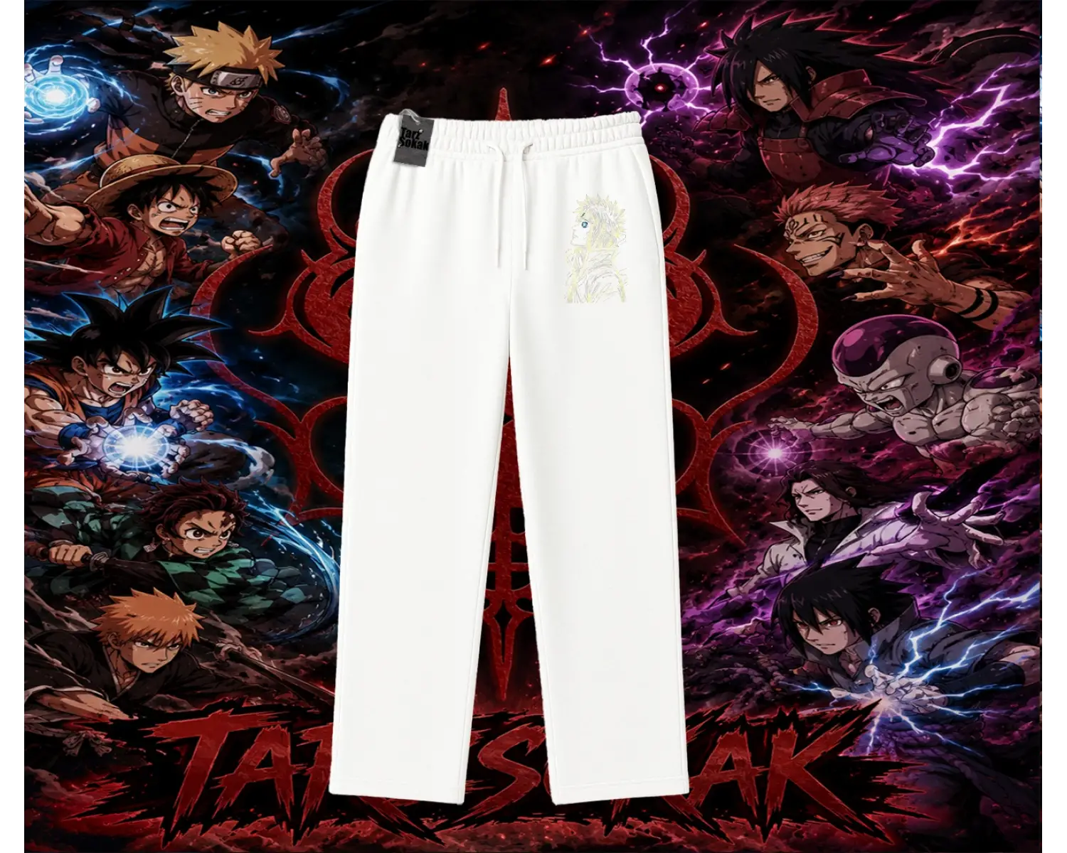 Minato Namikaze Naruto Anime Karakteri Unisex Baggy Eşofman Altı Beyaz