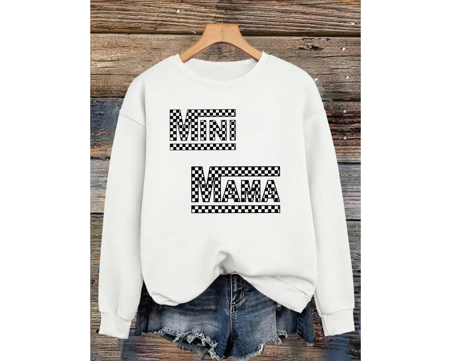 Mini Mamaprinting Tişörtü Bayan Sonbahar Kış Rahat Kapüşonlular Polar Sıcak Bisiklet Yaka Kaz