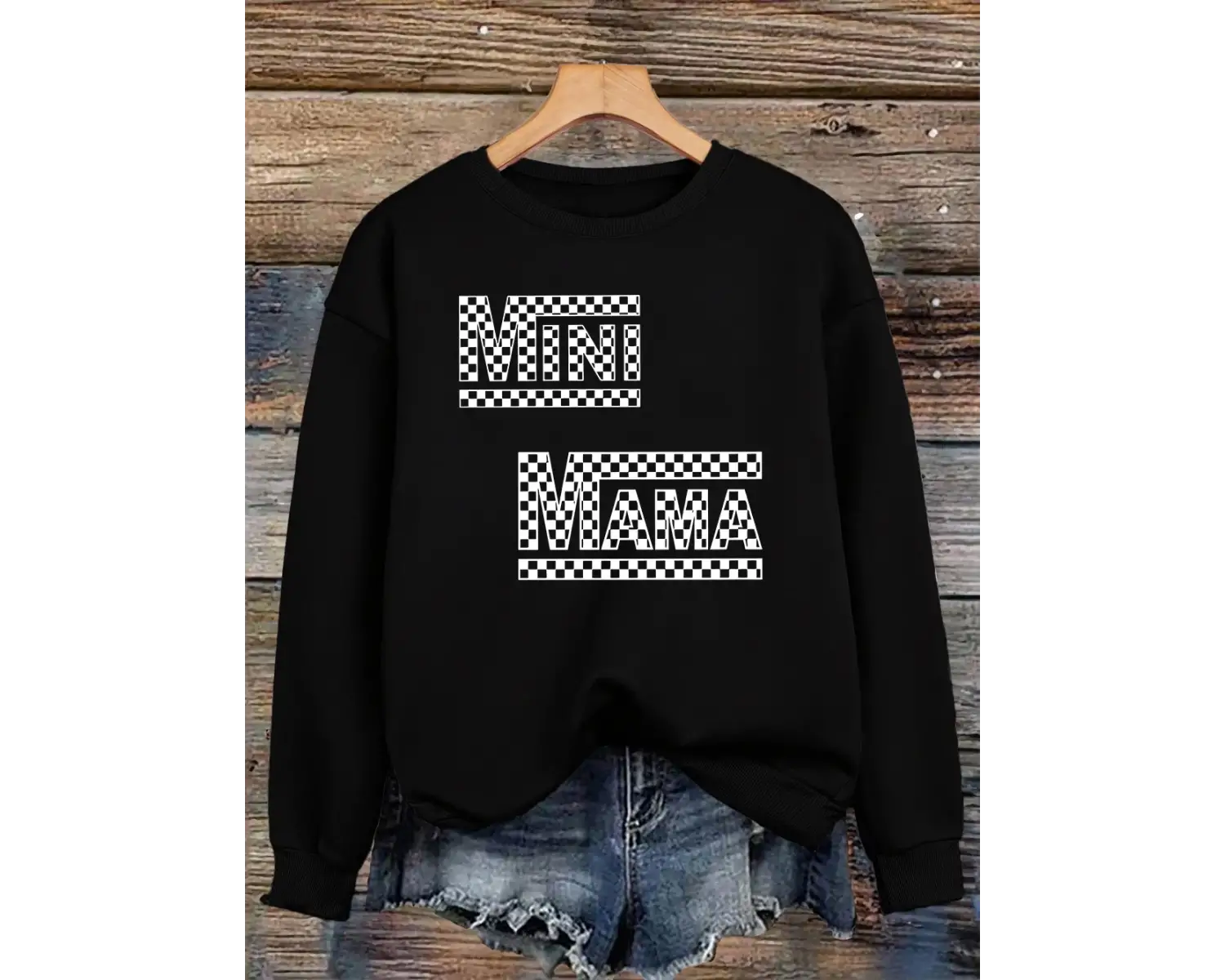 Mini Mamaprinting Tişörtü Bayan Sonbahar Kış Rahat Kapüşonlular Polar Sıcak Bisiklet Yaka Kaz