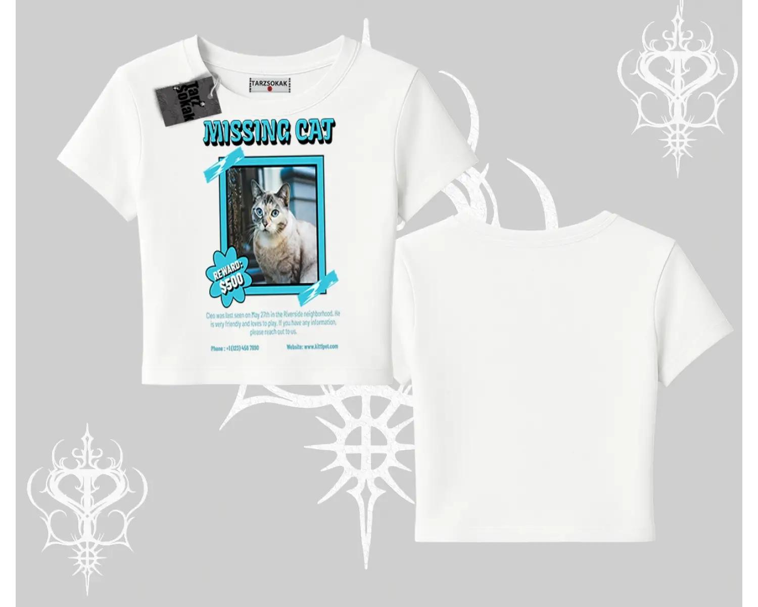 Missing Cat Baskılı Babby Tee Tshirt
