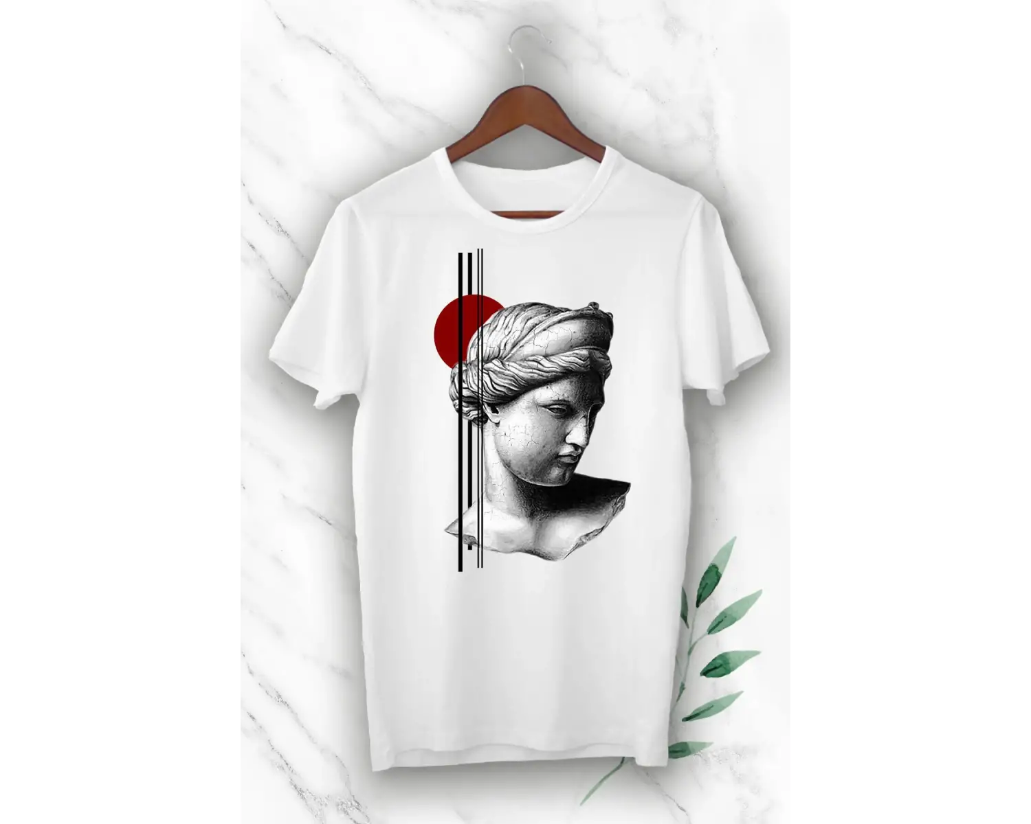 Mitoloji Baş Tanrıça Hera Baskılı Beyaz Unısex Tişört