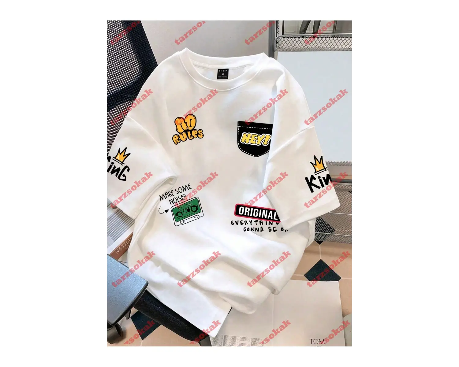 Model 3203 Erkek Yazlık Yuvarlak Yaka Kısa Kollu Günlük Tişört, Yaz