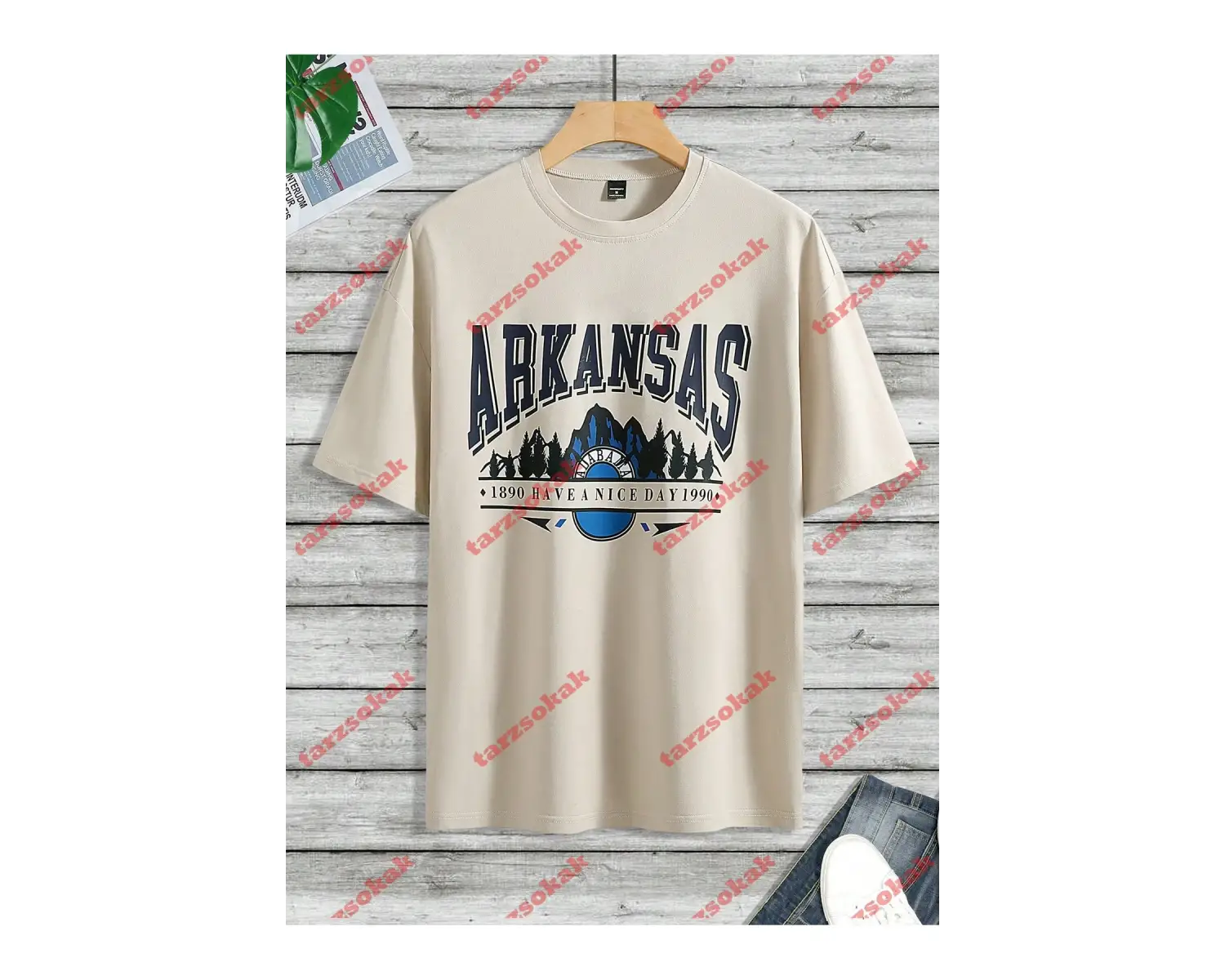 Model 3227 Erkek Yazlık Yuvarlak Yaka Kısa Kollu Günlük Tişört, Yaz