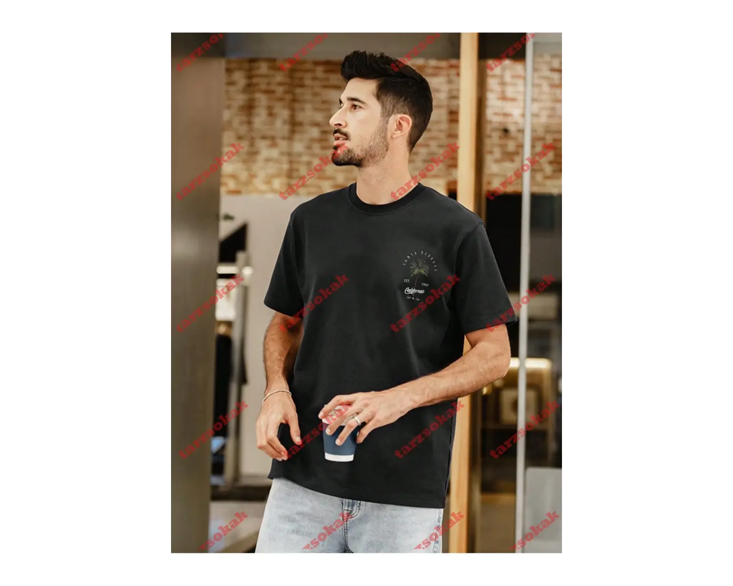 Model 3272 Erkek Yazlık Yuvarlak Yaka Kısa Kollu Günlük Tişört, Yaz