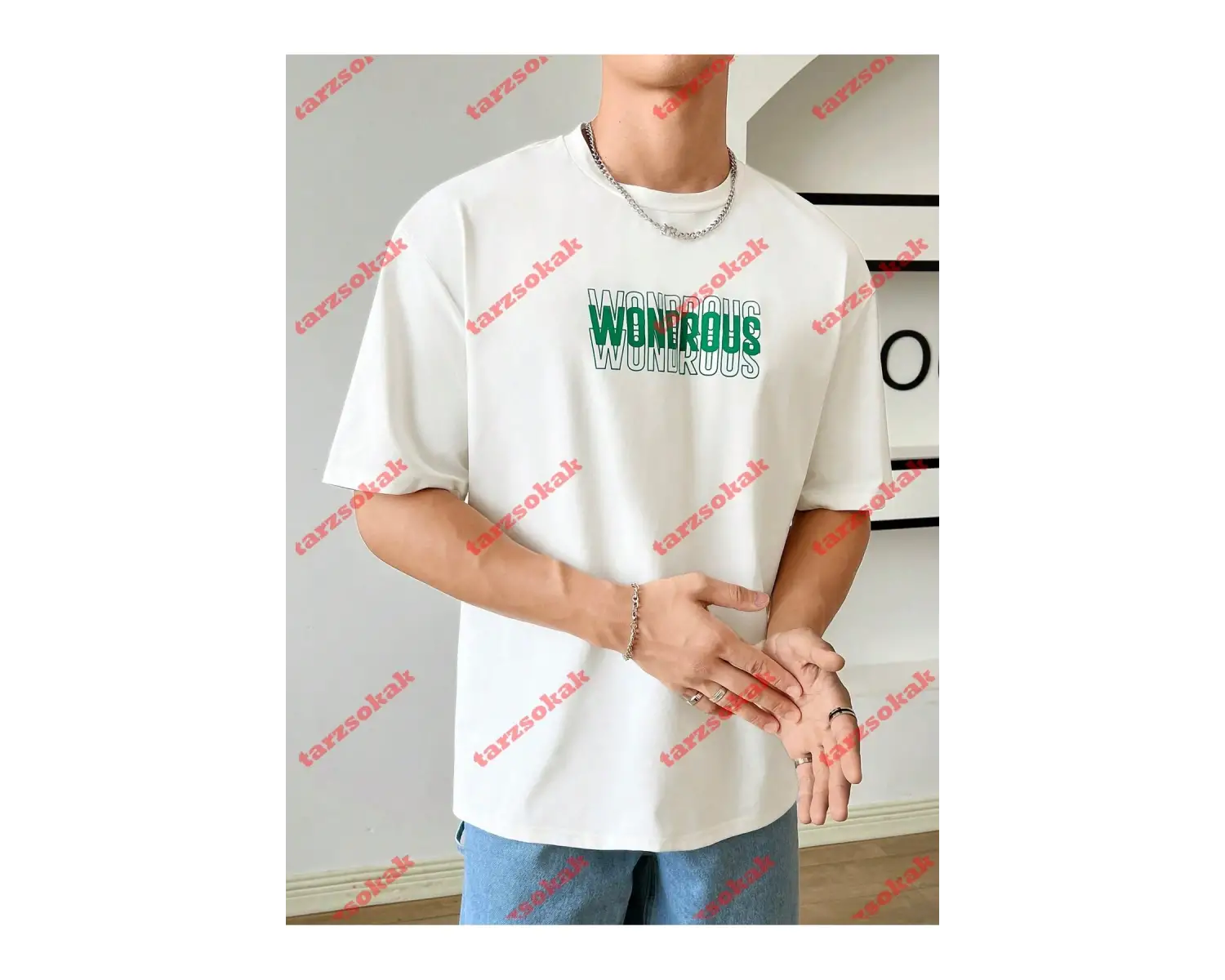 Model 3285 Erkek Yazlık Yuvarlak Yaka Kısa Kollu Günlük Tişört, Yaz