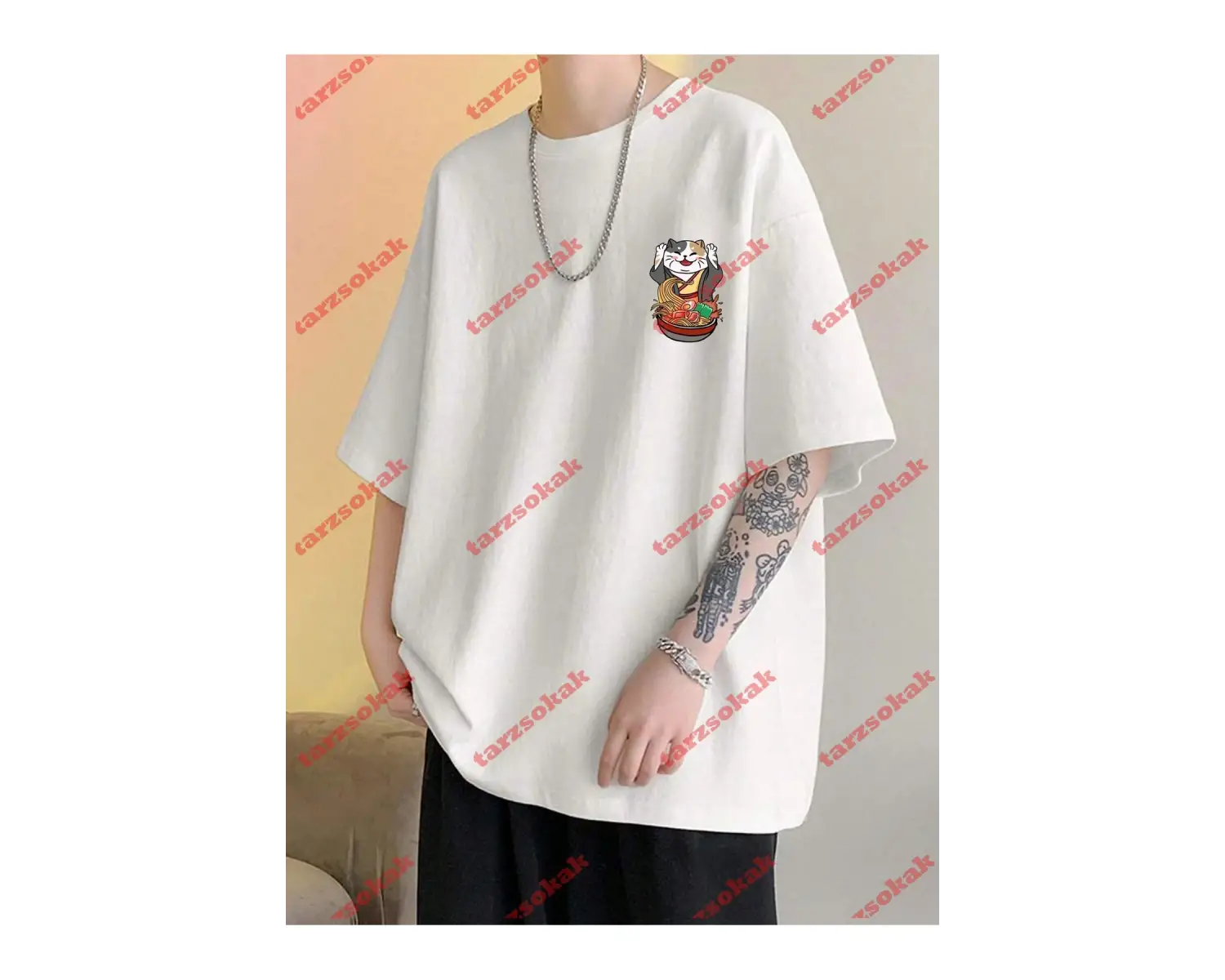 Model 3287 Erkek Yazlık Yuvarlak Yaka Kısa Kollu Günlük Tişört, Yaz