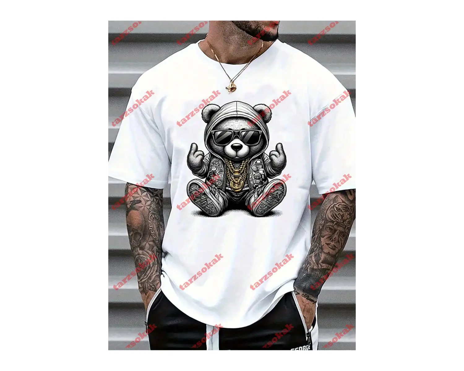 Model 3313 Erkek Yazlık Yuvarlak Yaka Kısa Kollu Günlük Tişört, Yaz