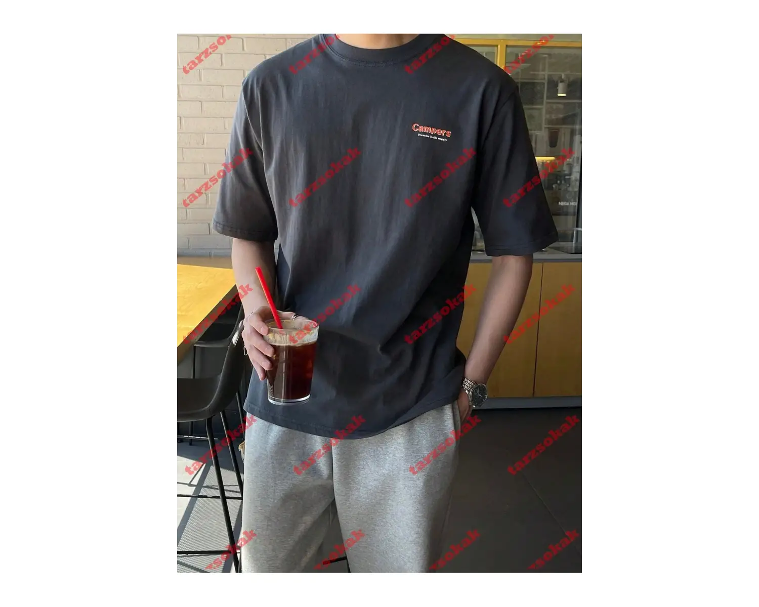 Model 3315 Erkek Yazlık Yuvarlak Yaka Kısa Kollu Günlük Tişört, Yaz