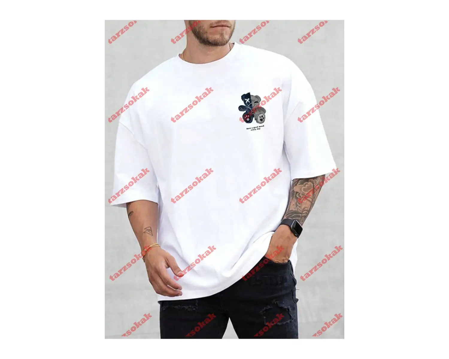 Model 3328 Erkek Yazlık Yuvarlak Yaka Kısa Kollu Günlük Tişört, Yaz