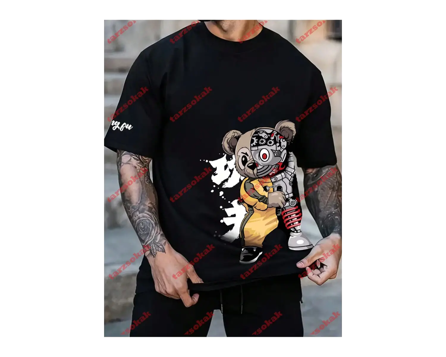 Model 3351 Erkek Yazlık Yuvarlak Yaka Kısa Kollu Günlük Tişört, Yaz