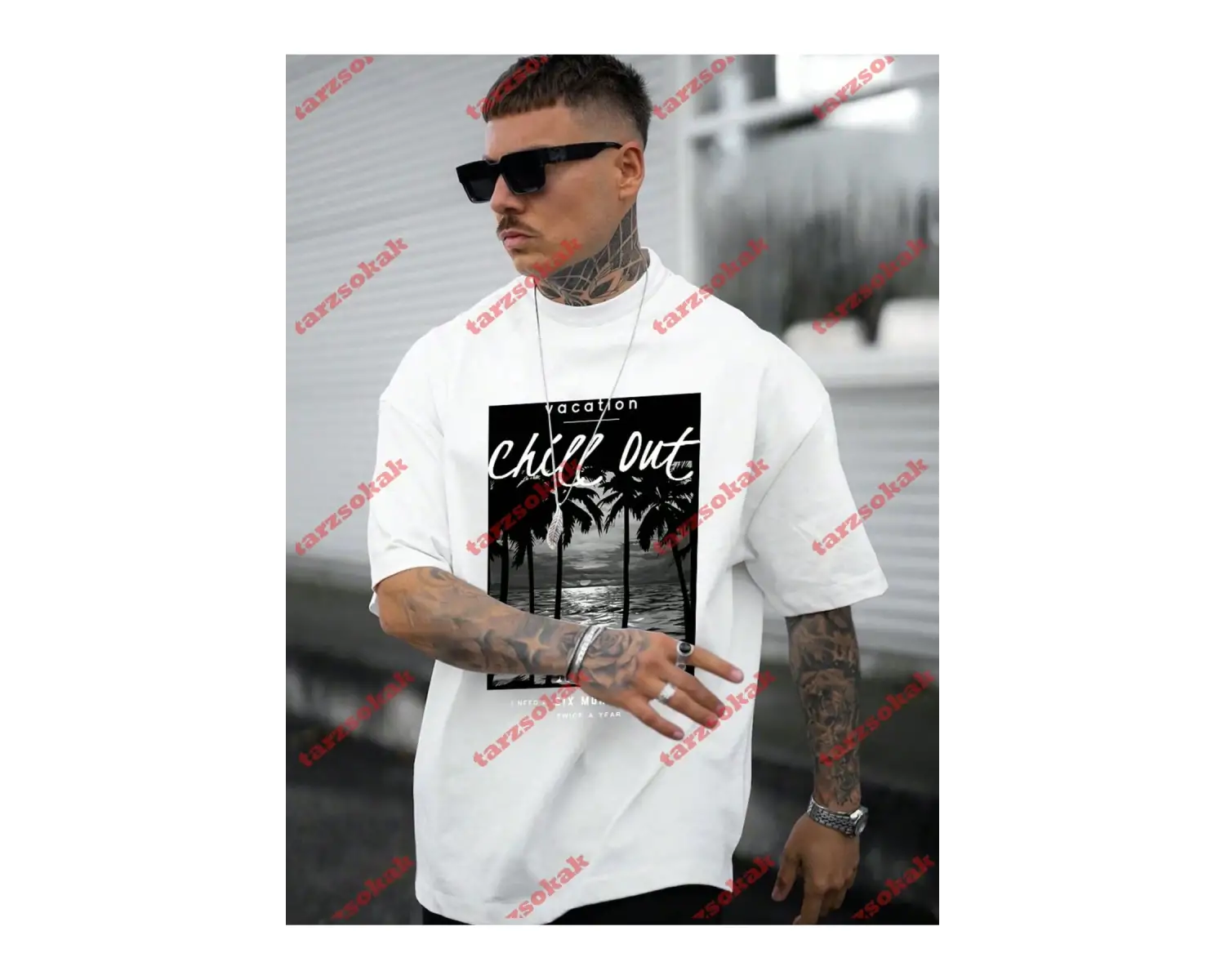 Model 3360 Erkek Yazlık Yuvarlak Yaka Kısa Kollu Günlük Tişört, Yaz