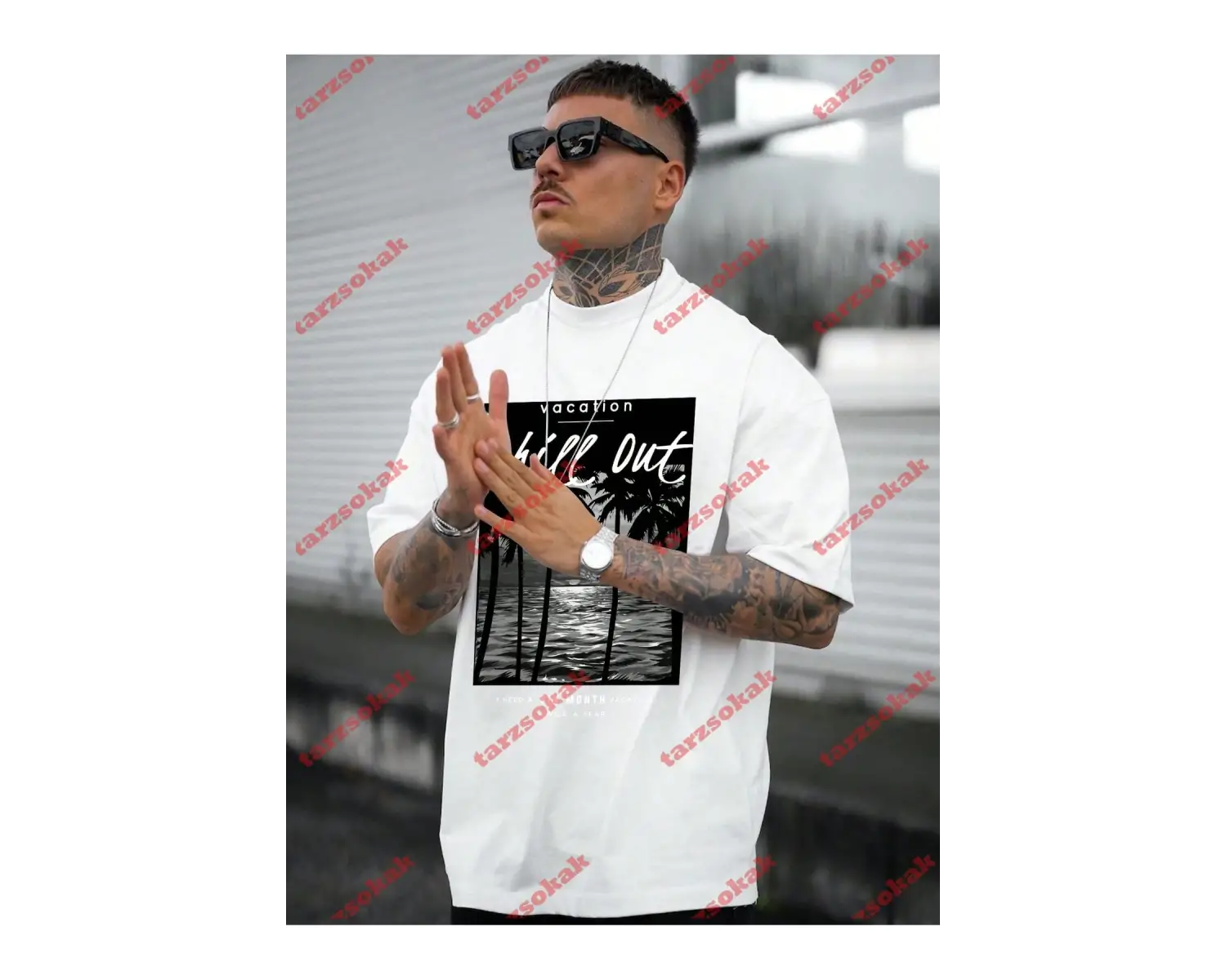 Model 3360 Erkek Yazlık Yuvarlak Yaka Kısa Kollu Günlük Tişört, Yaz