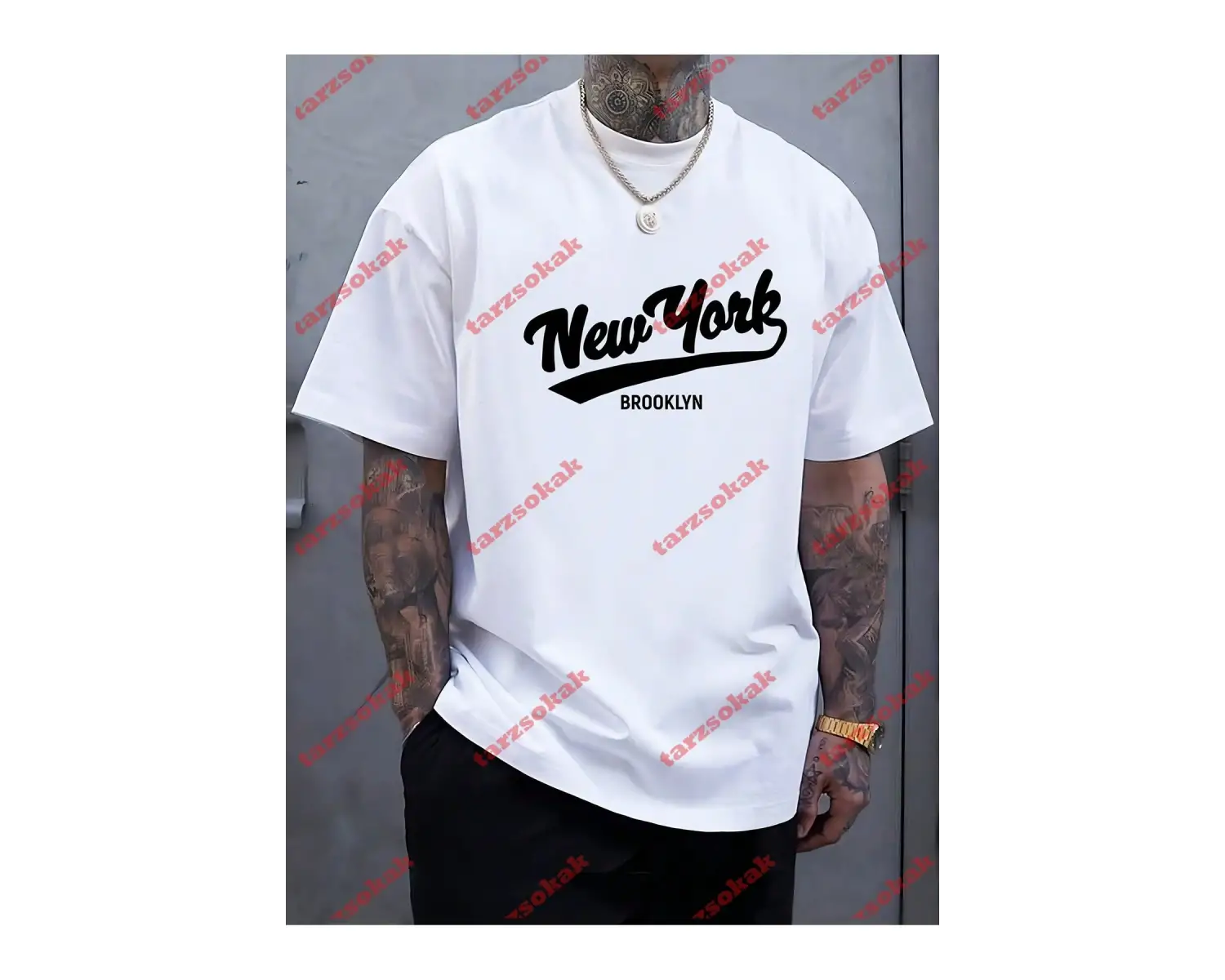 Model 3382 Erkek Yazlık Yuvarlak Yaka Kısa Kollu Günlük Tişört, Yaz