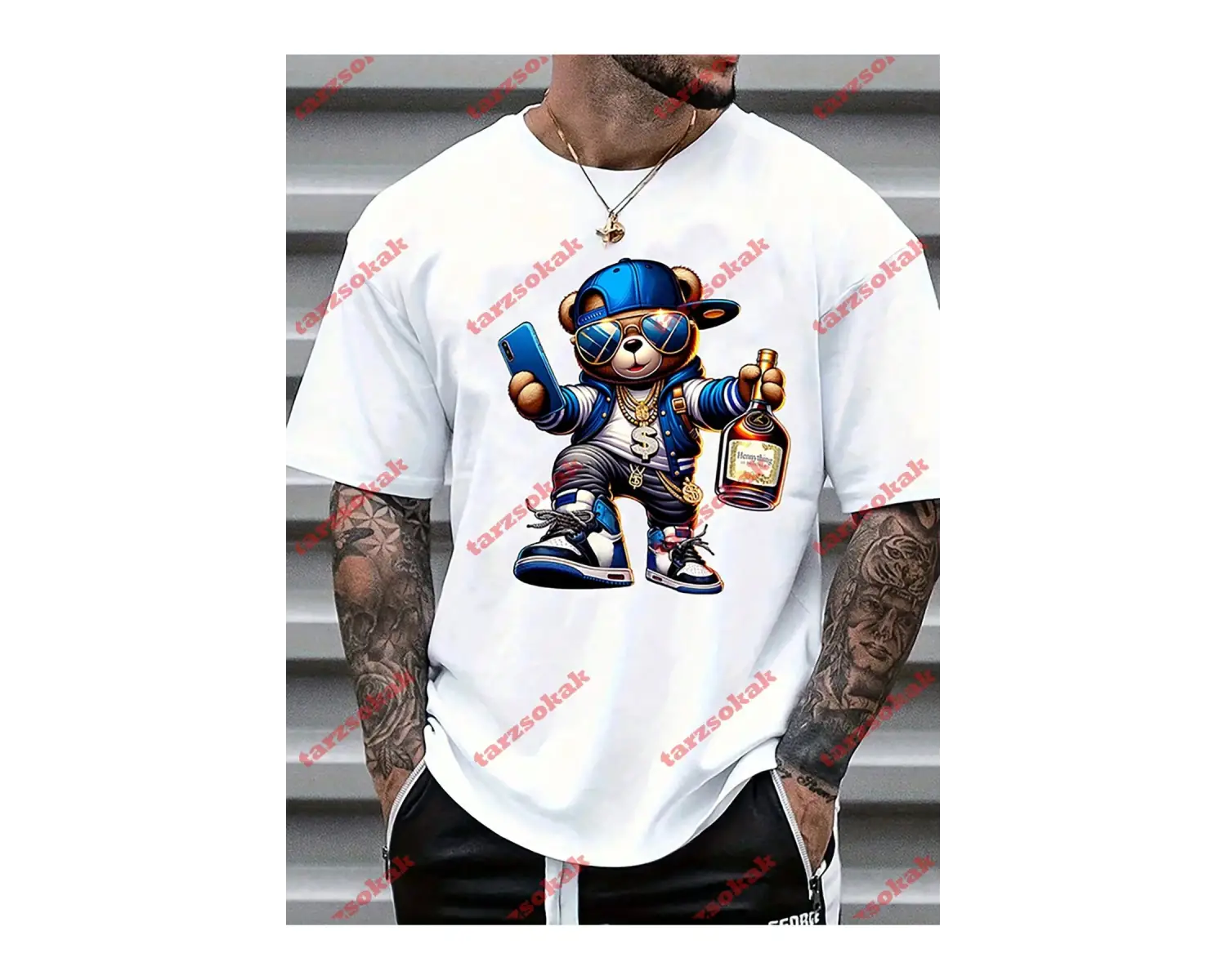 Model 3384 Erkek Yazlık Yuvarlak Yaka Kısa Kollu Günlük Tişört, Yaz