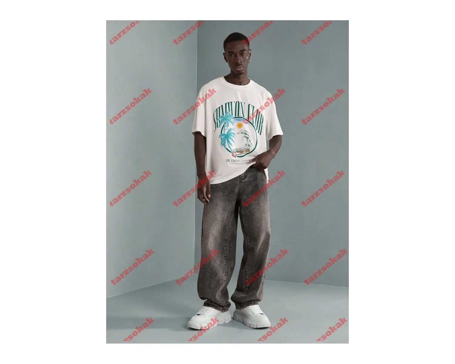 Model 3395 Erkek Yazlık Yuvarlak Yaka Kısa Kollu Günlük Tişört, Yaz