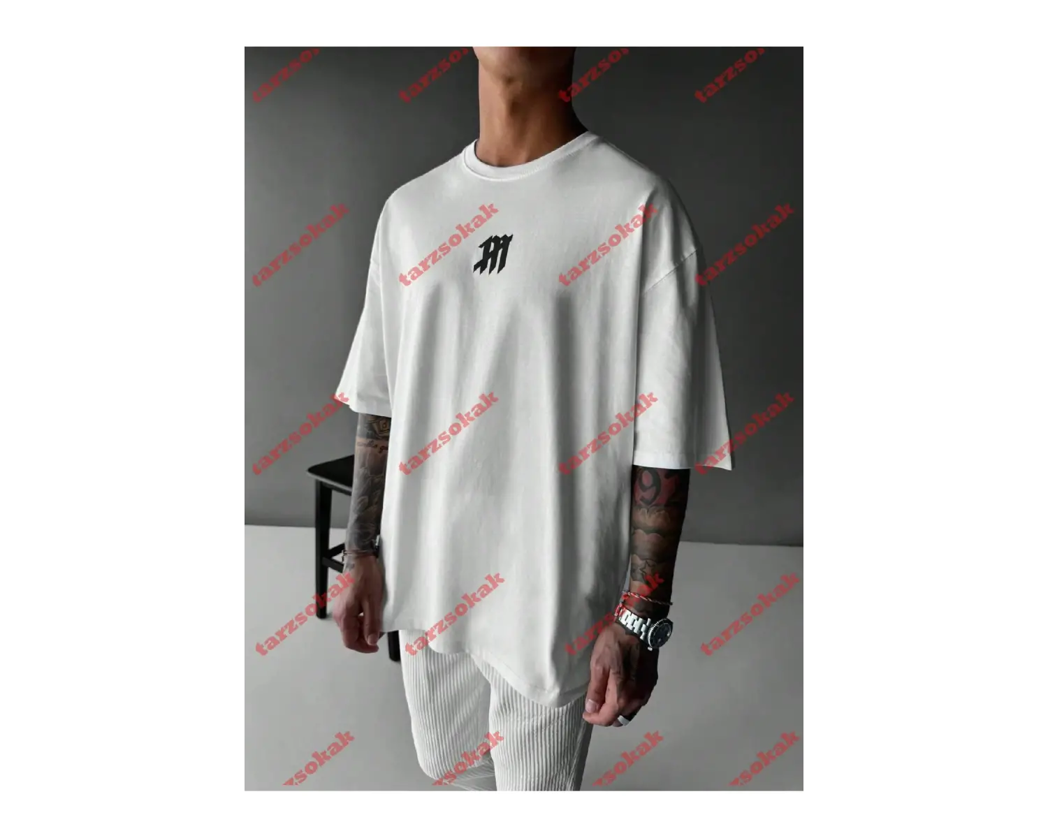 Model 3408 Erkek Yazlık Yuvarlak Yaka Kısa Kollu Günlük Tişört, Yaz