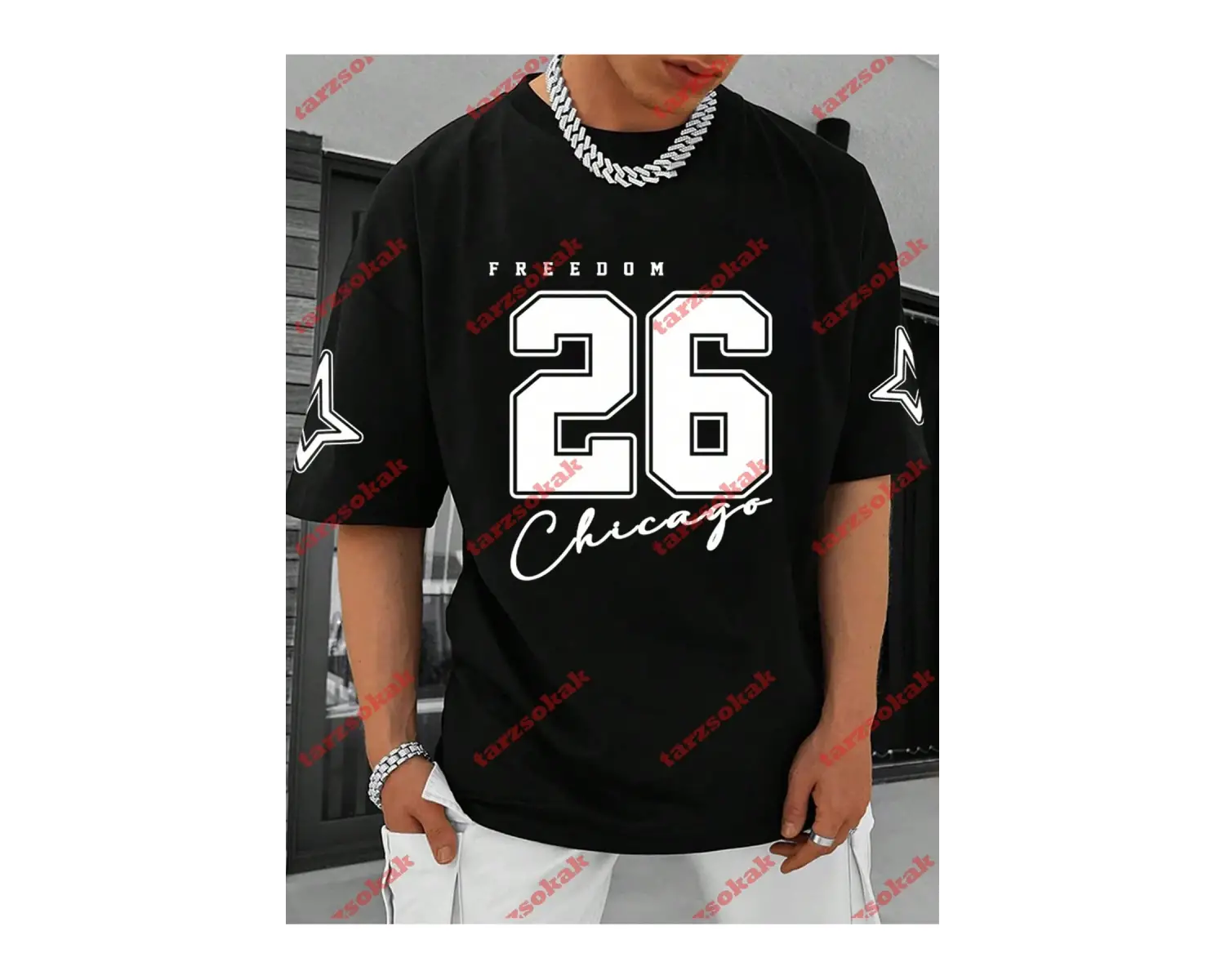 Model 3443 Erkek Yazlık Yuvarlak Yaka Kısa Kollu Günlük Tişört, Yaz