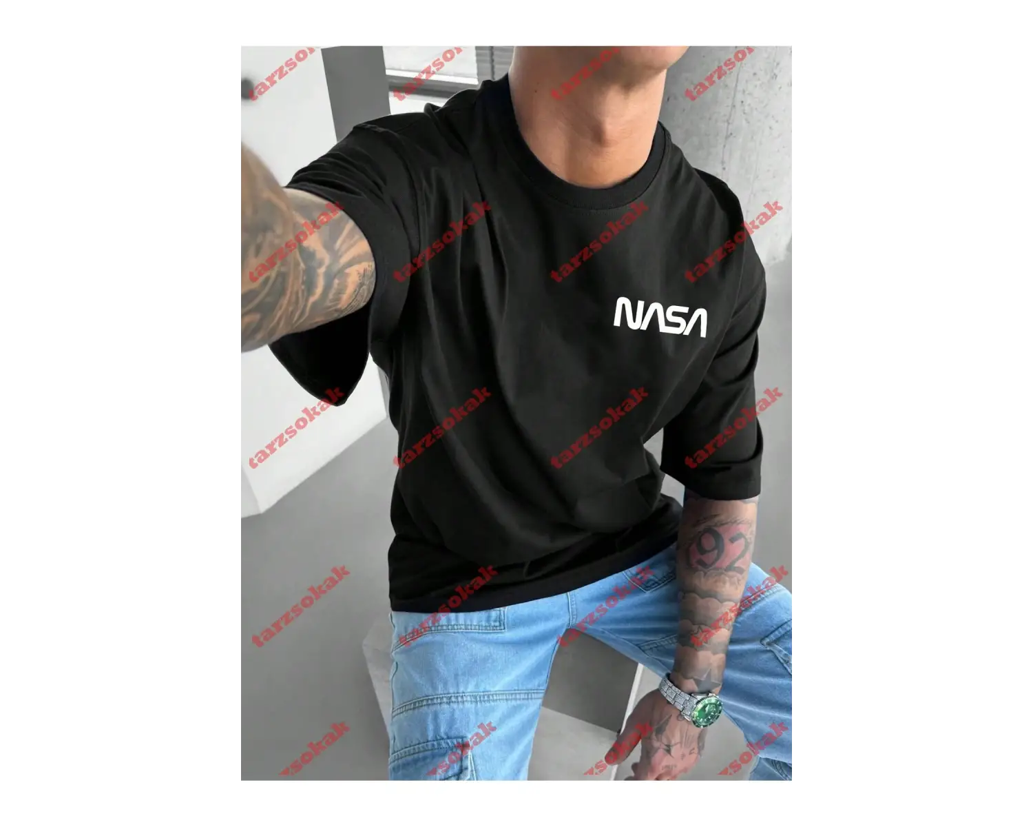 Model 3447 Erkek Yazlık Yuvarlak Yaka Kısa Kollu Günlük Tişört, Yaz