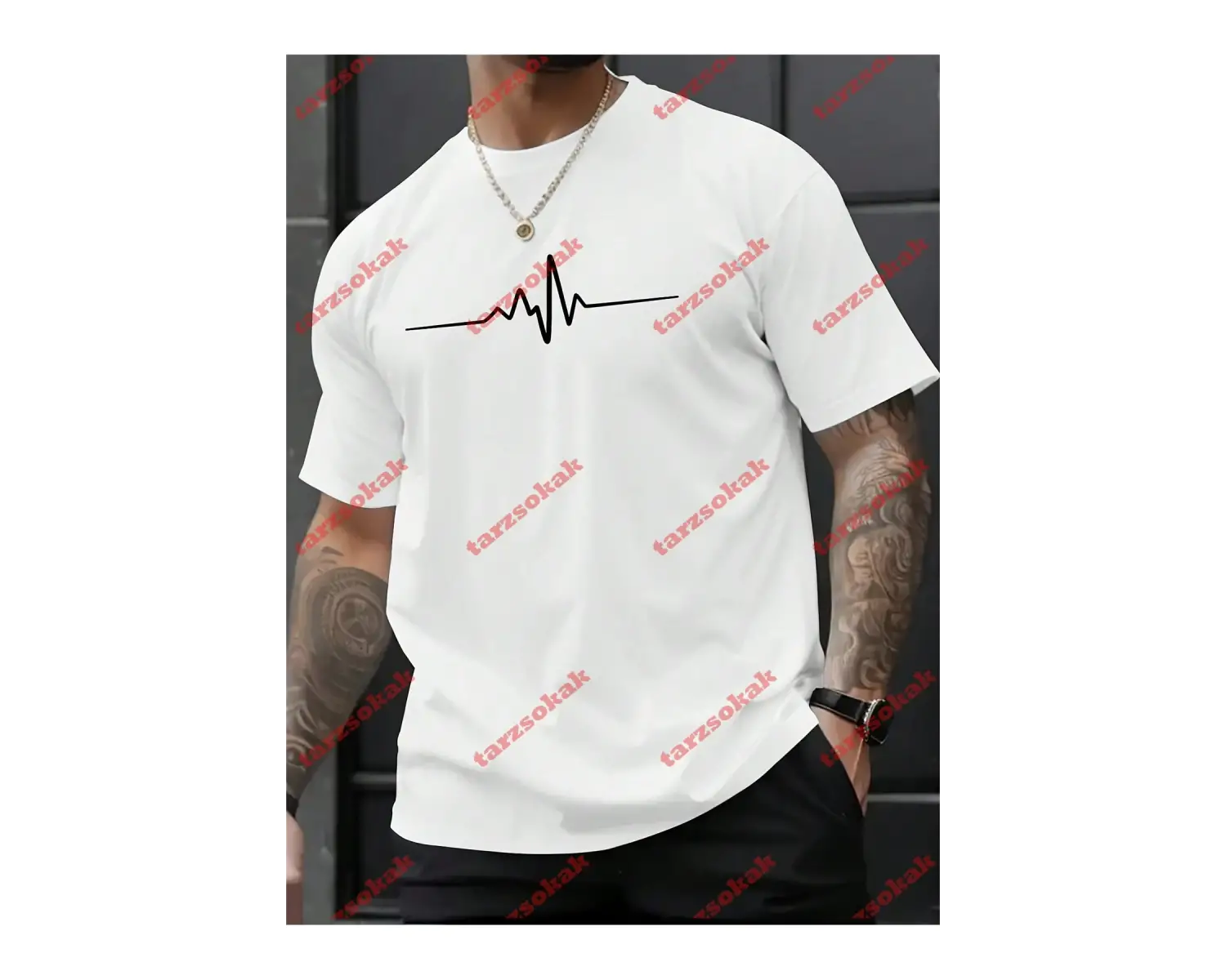 Model 3456 Erkek Yazlık Yuvarlak Yaka Kısa Kollu Günlük Tişört, Yaz