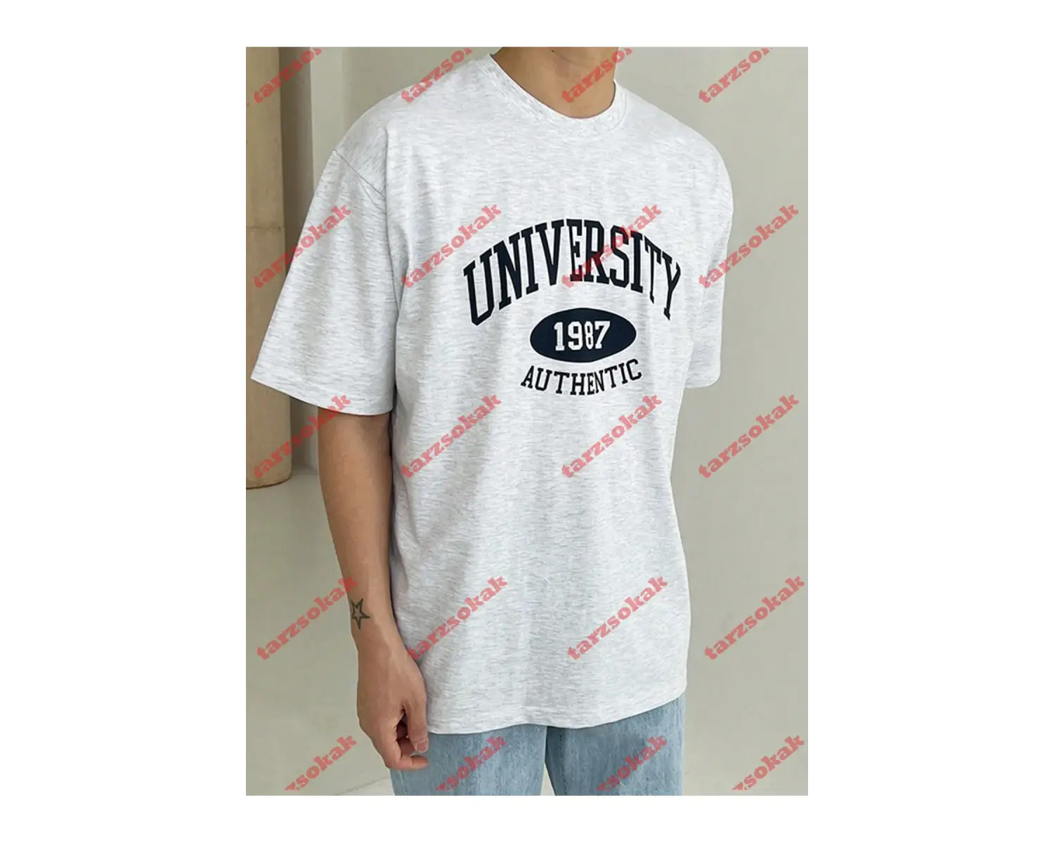 Model 3497 Erkek Yazlık Yuvarlak Yaka Kısa Kollu Günlük Tişört, Yaz