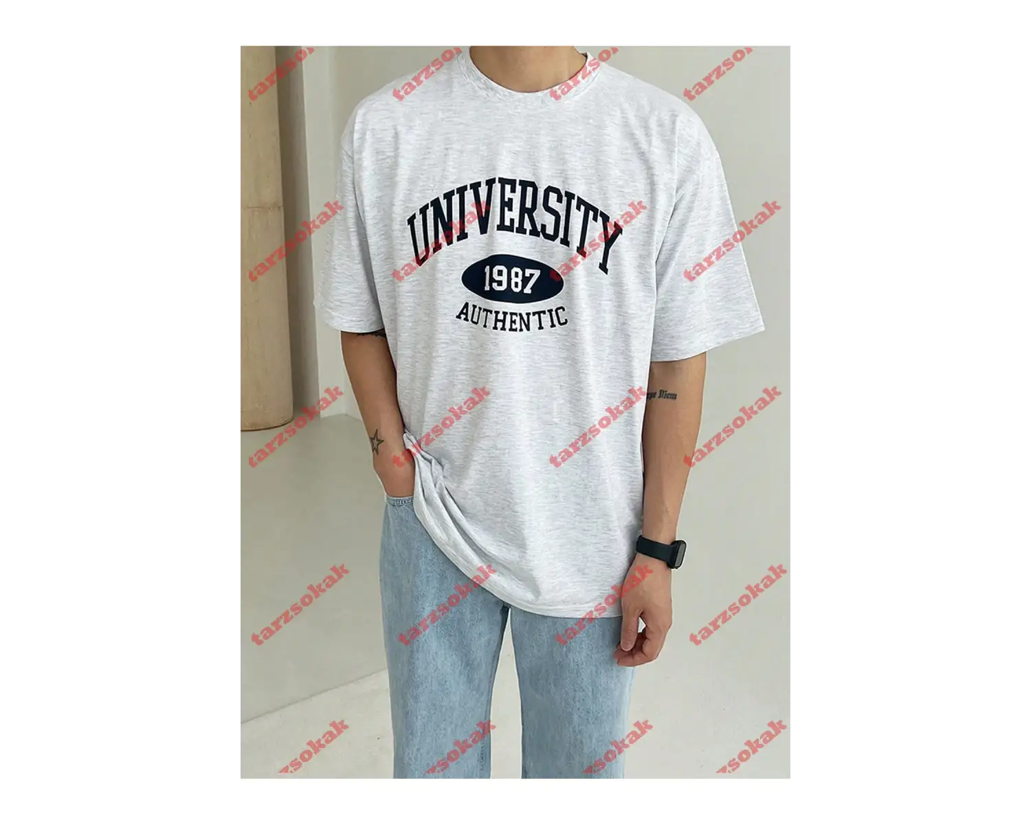 Model 3497 Erkek Yazlık Yuvarlak Yaka Kısa Kollu Günlük Tişört, Yaz