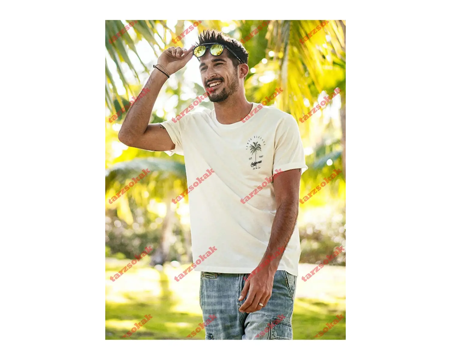 Model 3514 Erkek Yazlık Yuvarlak Yaka Kısa Kollu Günlük Tişört, Yaz