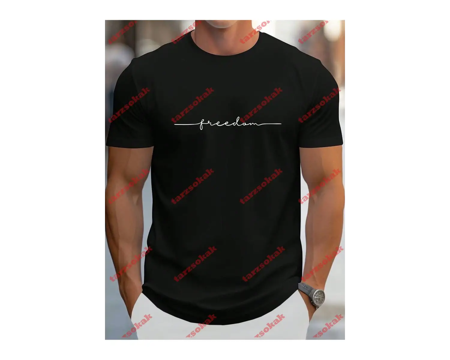 Model 3526 Erkek Yazlık Yuvarlak Yaka Kısa Kollu Günlük Tişört, Yaz