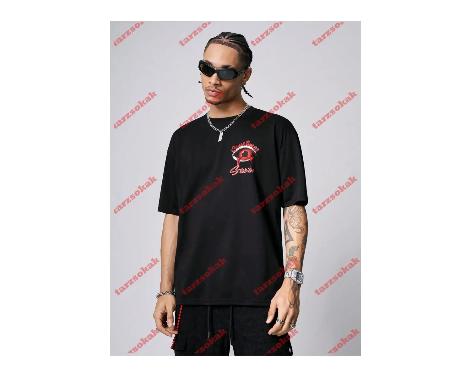 Model 3540 Erkek Yazlık Yuvarlak Yaka Kısa Kollu Günlük Tişört, Yaz