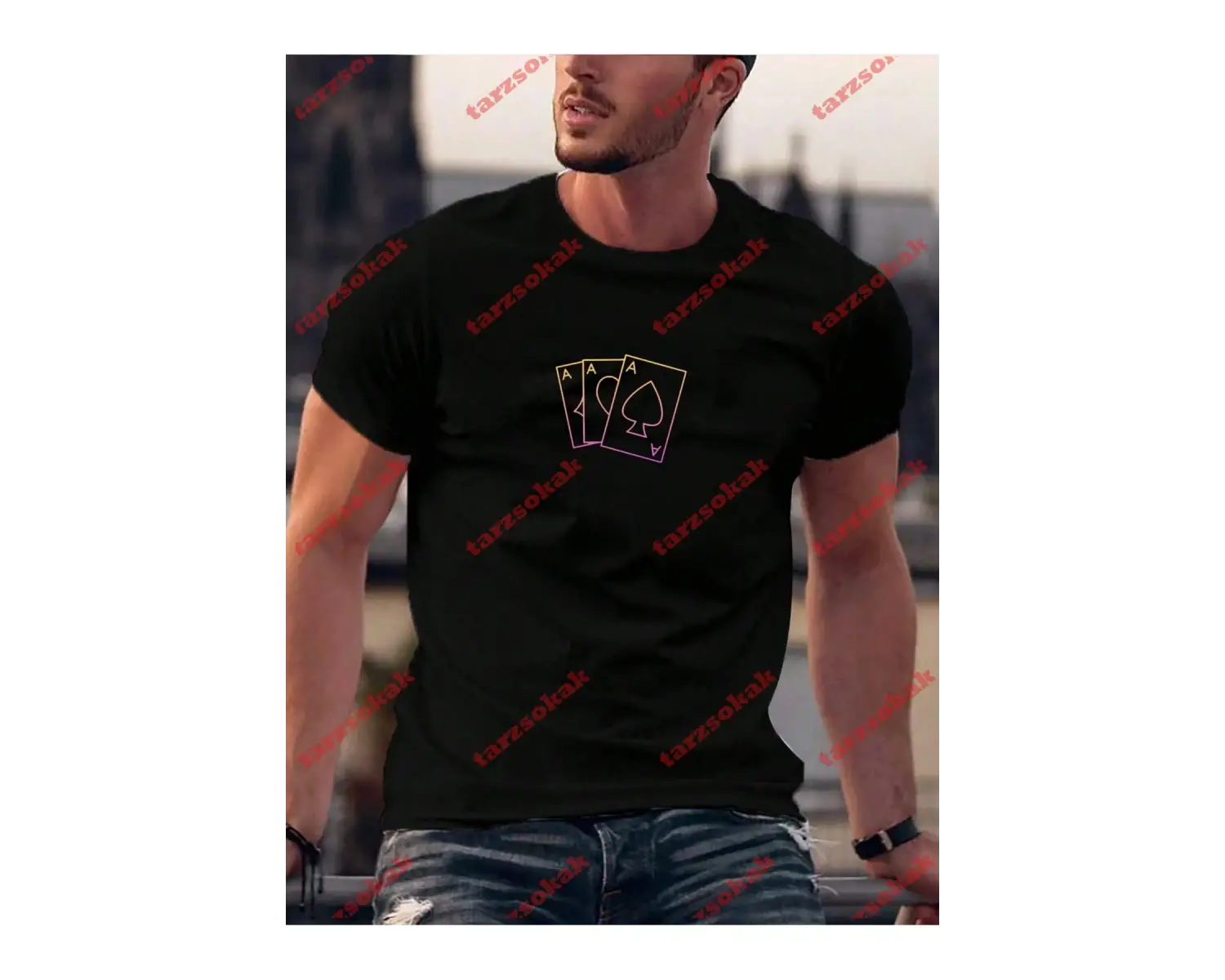 Model 3548 Erkek Yazlık Yuvarlak Yaka Kısa Kollu Günlük Tişört, Yaz