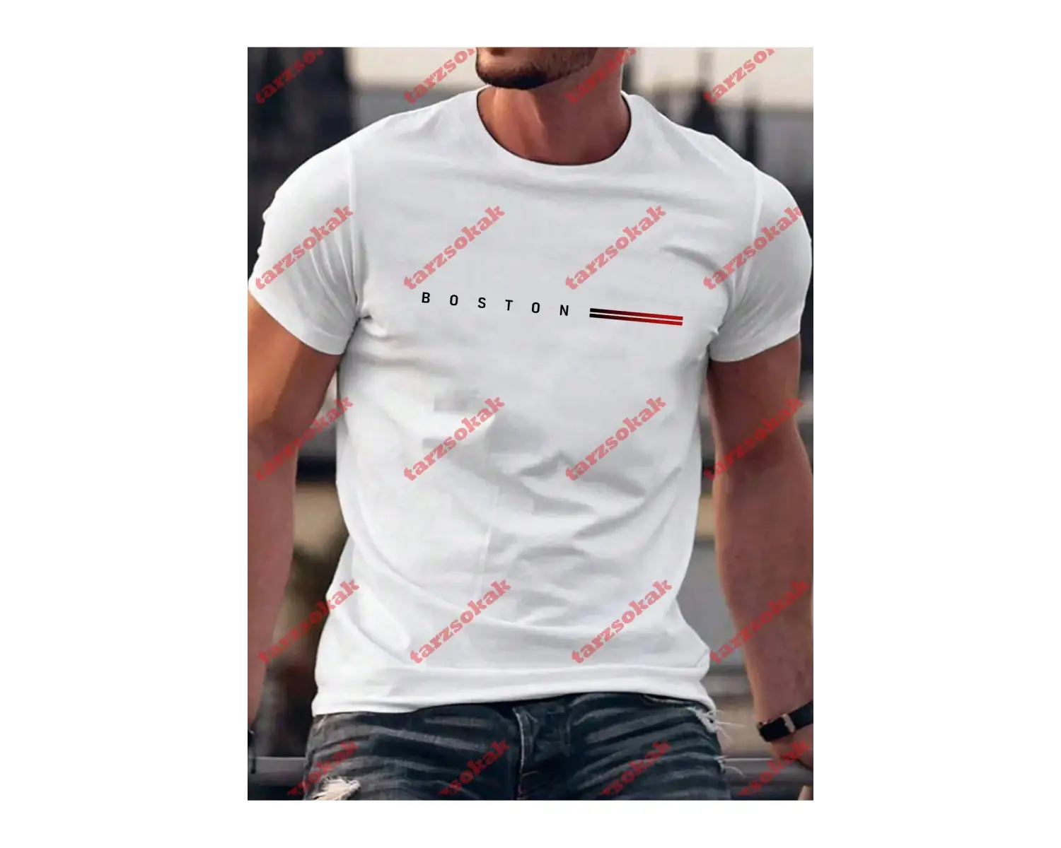 Model 3584 Erkek Yazlık Yuvarlak Yaka Kısa Kollu Günlük Tişört, Yaz