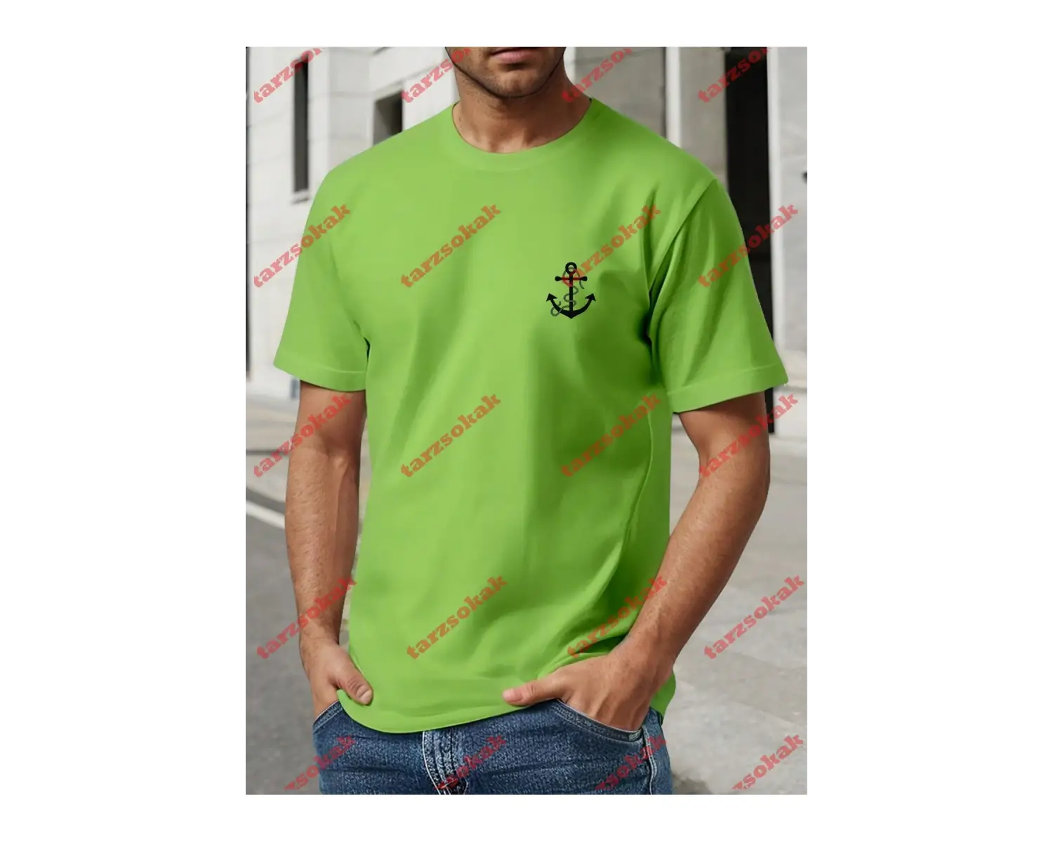 Model 3585 Erkek Yazlık Yuvarlak Yaka Kısa Kollu Günlük Tişört, Yaz