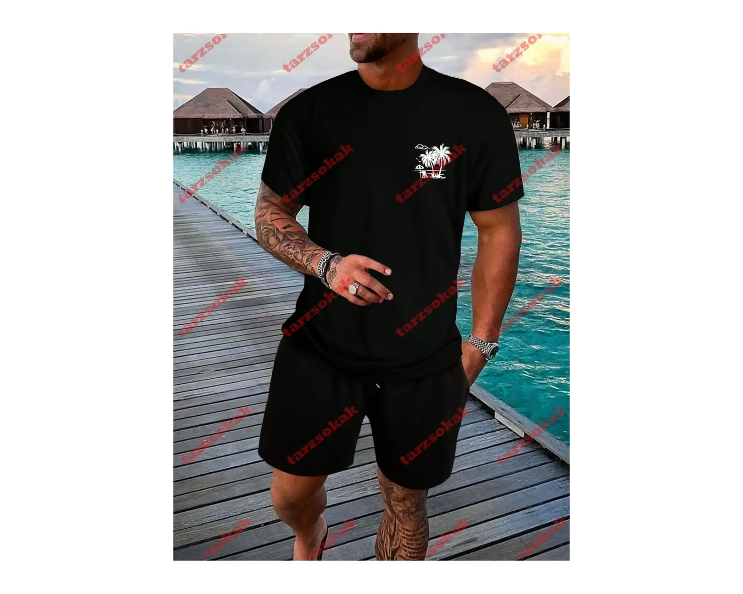 Model 3588 Erkek Yazlık Yuvarlak Yaka Kısa Kollu Günlük Tişört, Yaz