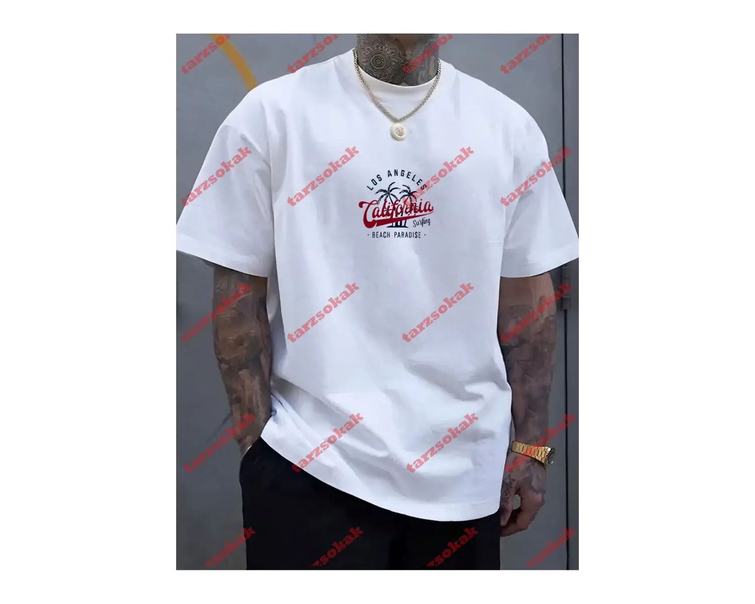 Model 3595 Erkek Yazlık Yuvarlak Yaka Kısa Kollu Günlük Tişört, Yaz