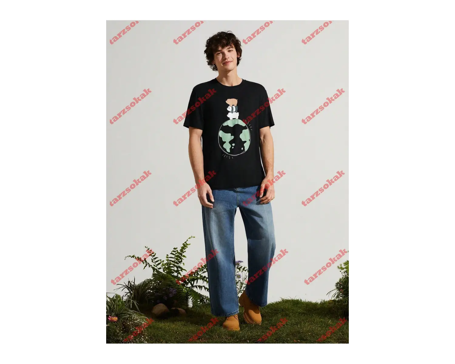 Model 3609 Erkek Yazlık Yuvarlak Yaka Kısa Kollu Günlük Tişört, Yaz