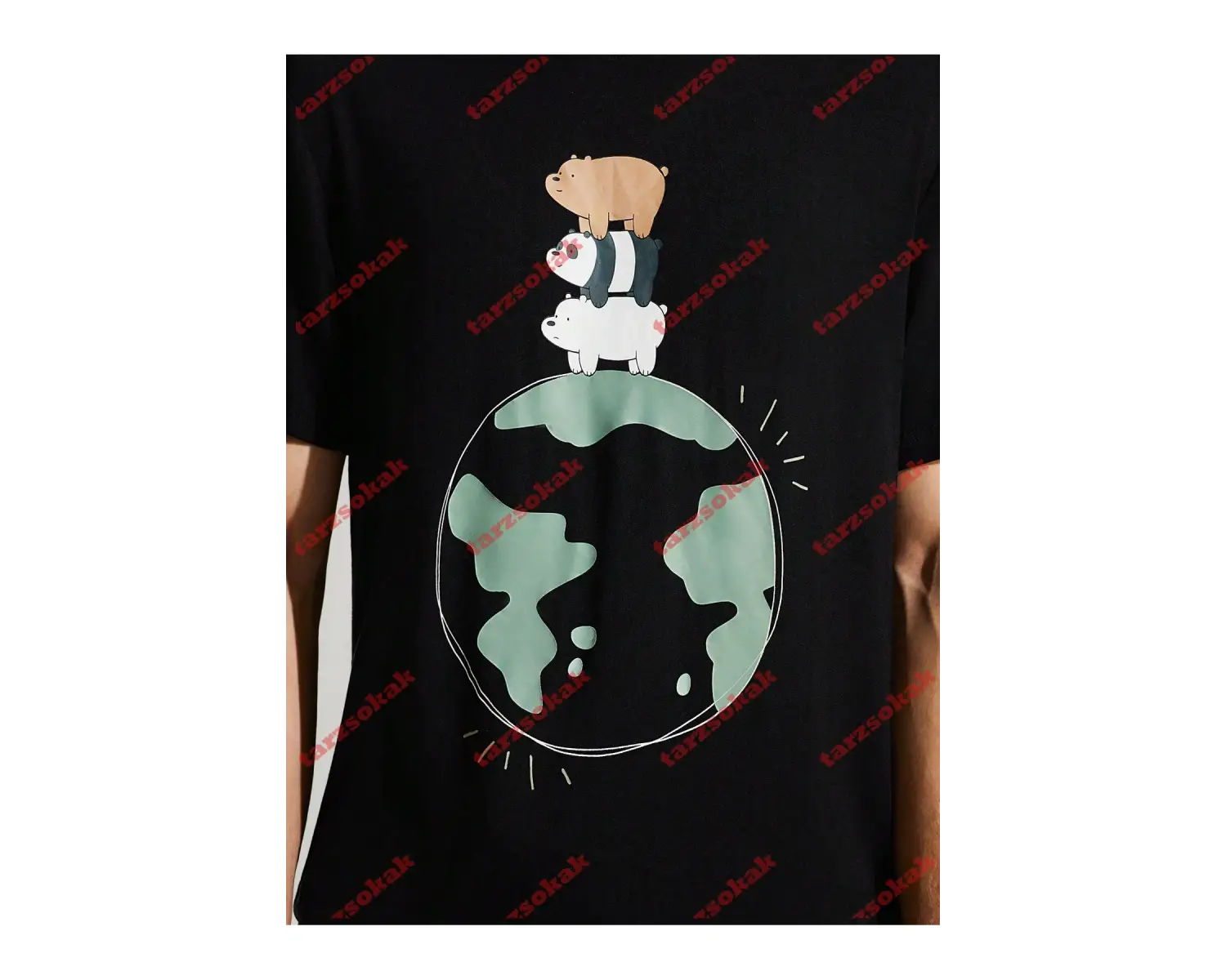 Model 3609 Erkek Yazlık Yuvarlak Yaka Kısa Kollu Günlük Tişört, Yaz