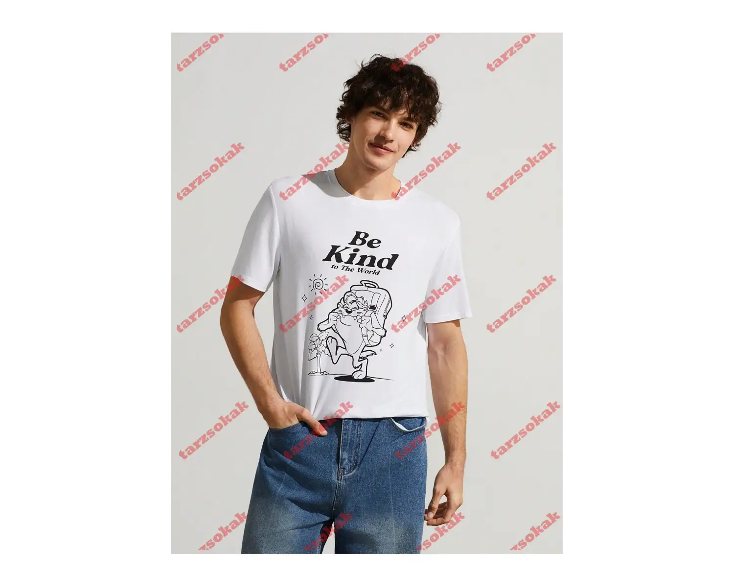 Model 3610 Erkek Yazlık Yuvarlak Yaka Kısa Kollu Günlük Tişört, Yaz