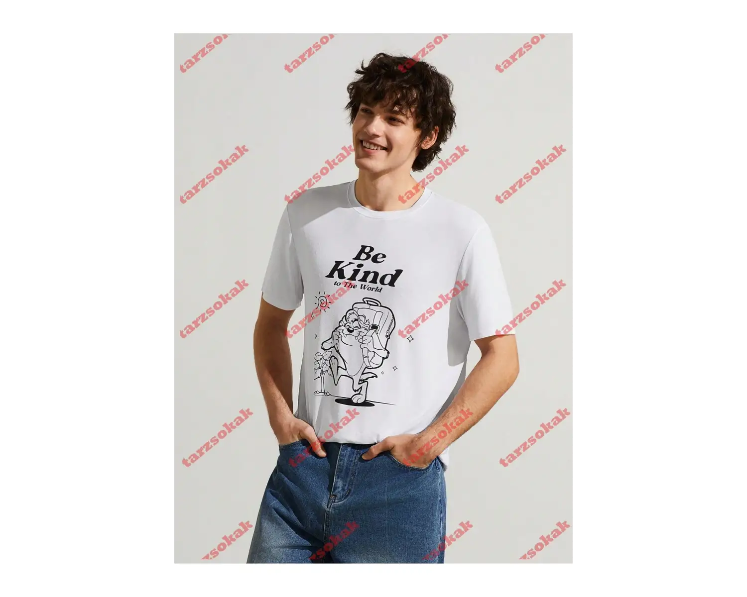 Model 3610 Erkek Yazlık Yuvarlak Yaka Kısa Kollu Günlük Tişört, Yaz