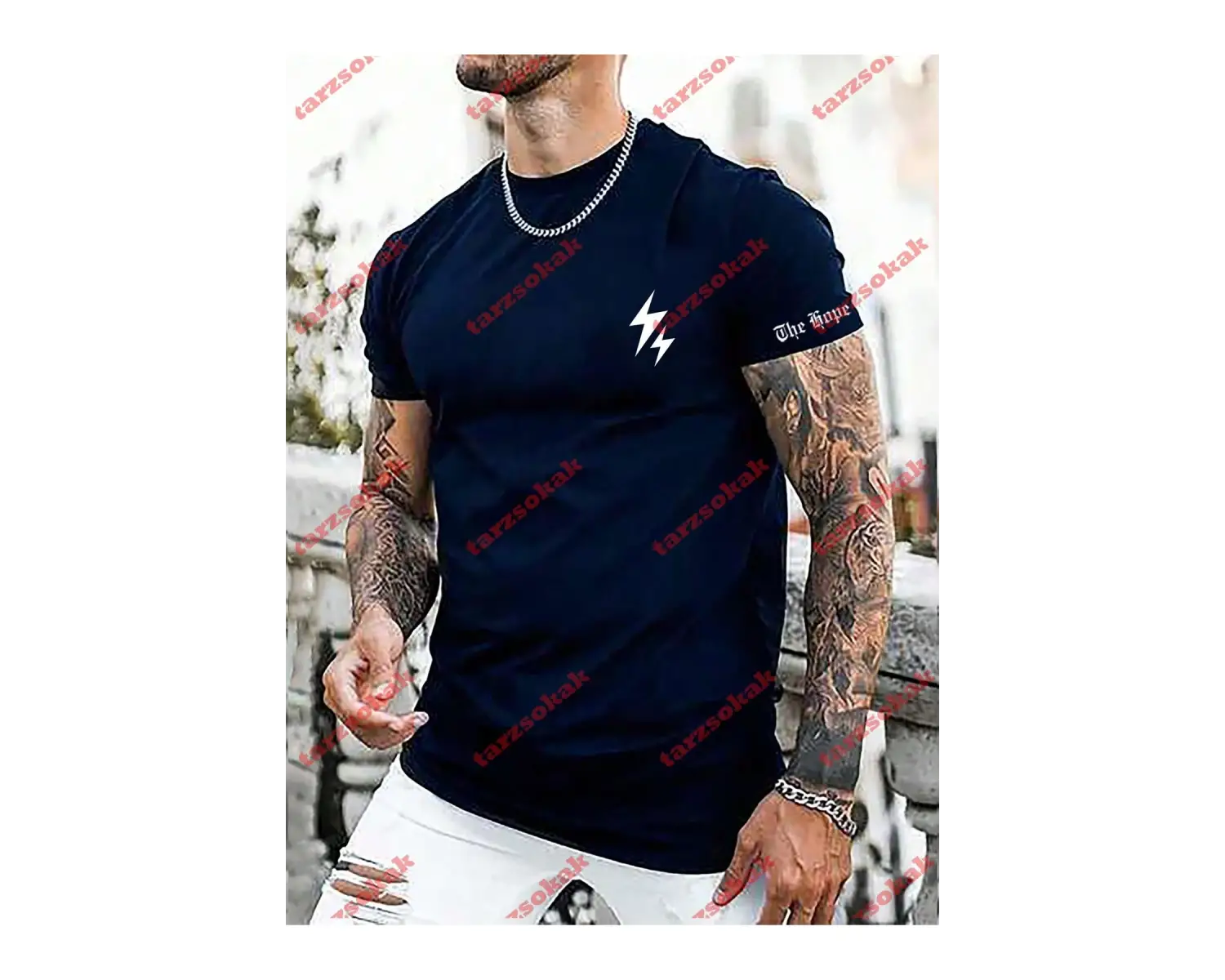 Model 3617 Erkek Yazlık Yuvarlak Yaka Kısa Kollu Günlük Tişört, Yaz