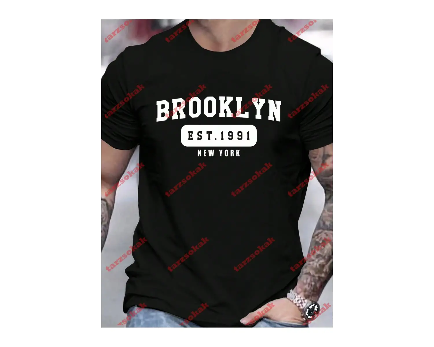 Model 3622 Erkek Yazlık Yuvarlak Yaka Kısa Kollu Günlük Tişört, Yaz