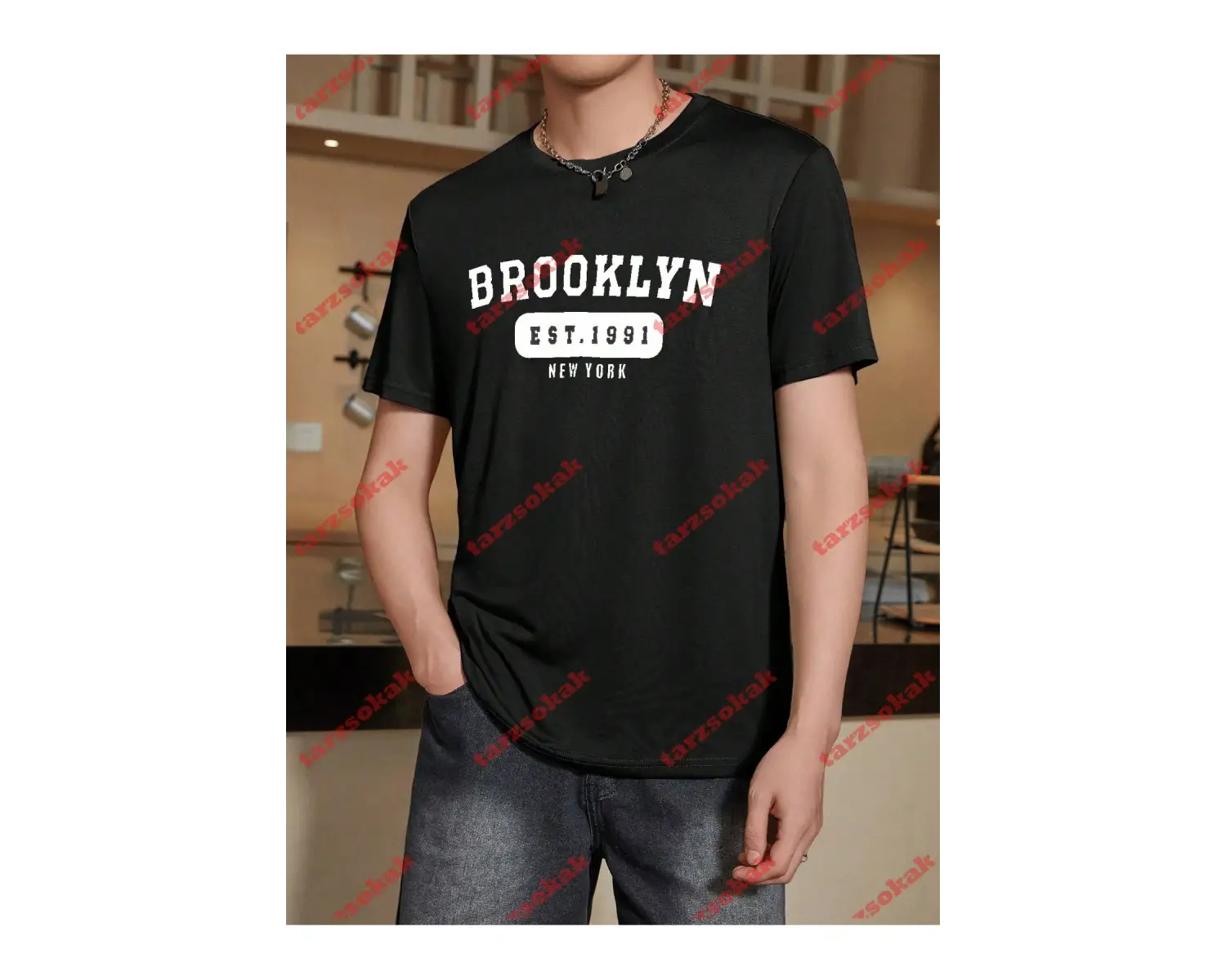 Model 3622 Erkek Yazlık Yuvarlak Yaka Kısa Kollu Günlük Tişört, Yaz