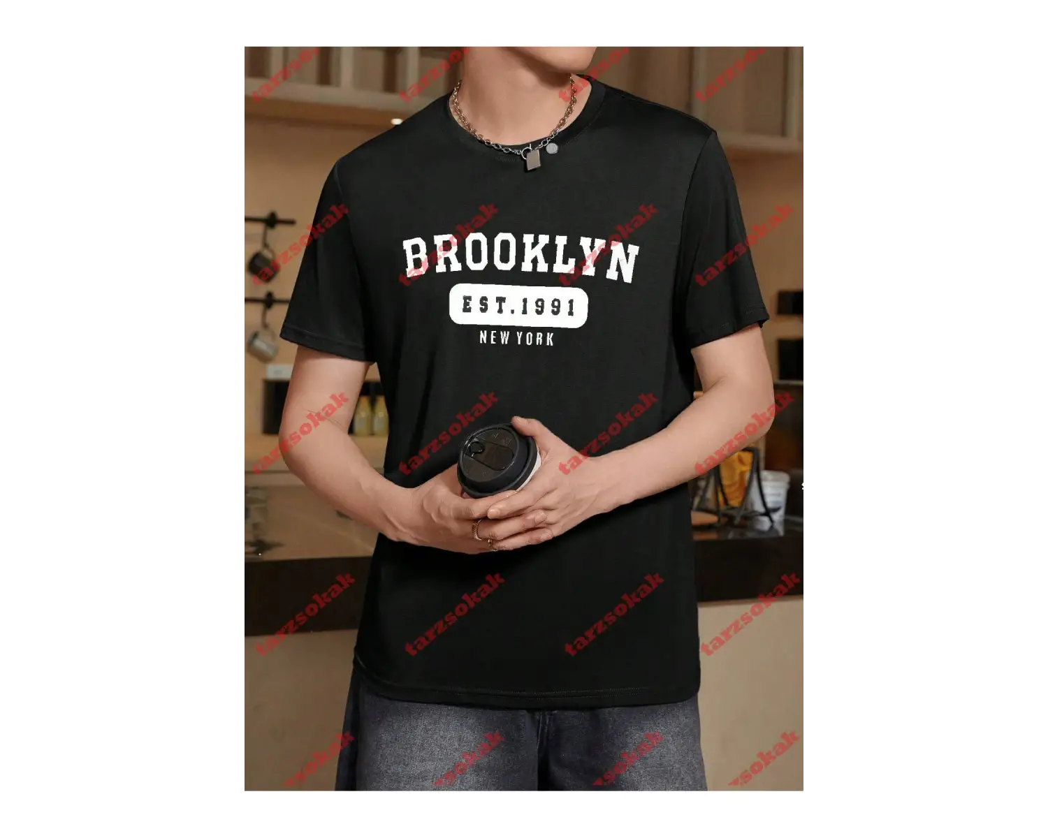 Model 3622 Erkek Yazlık Yuvarlak Yaka Kısa Kollu Günlük Tişört, Yaz