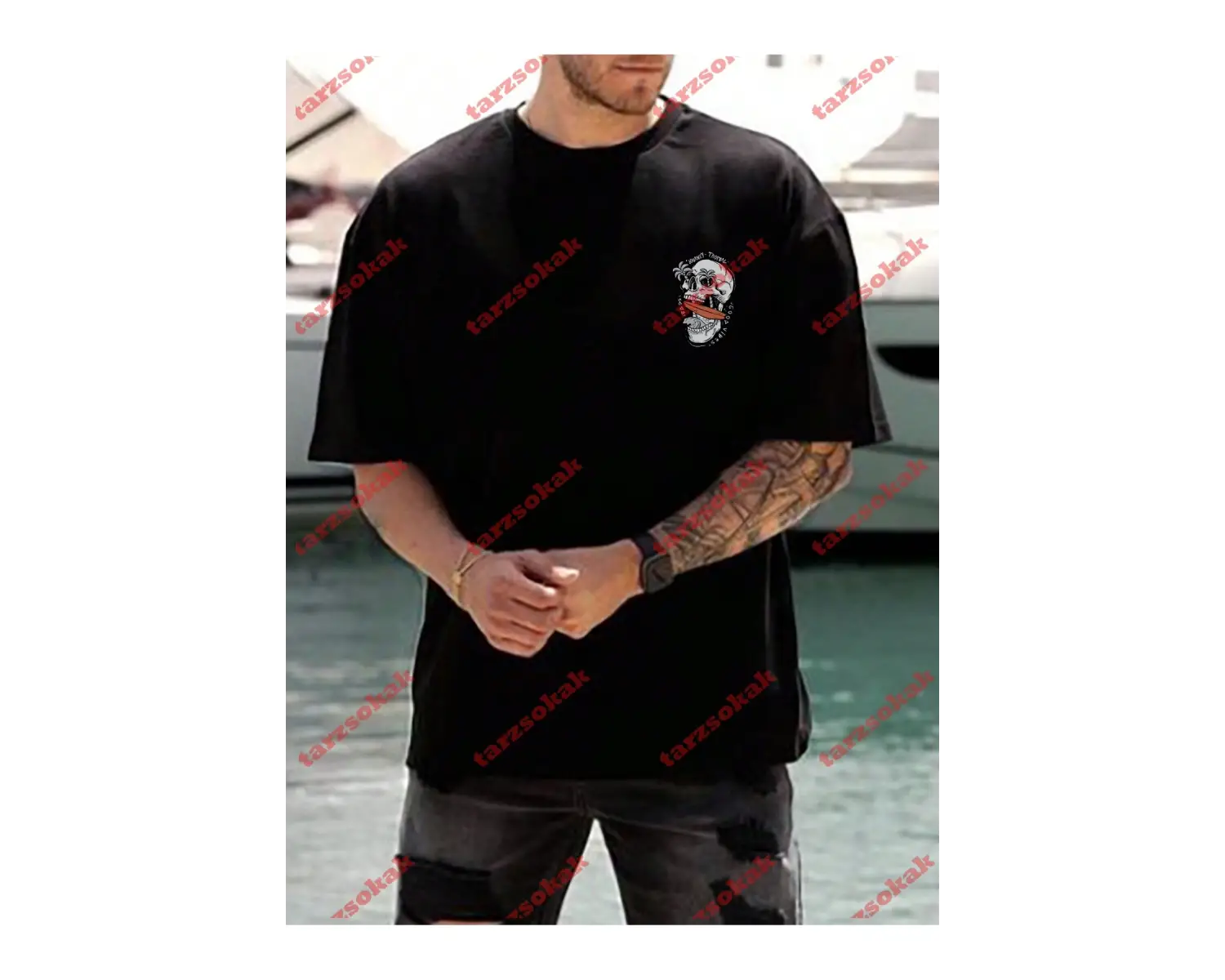 Model 3639 Erkek Yazlık Yuvarlak Yaka Kısa Kollu Günlük Tişört, Yaz