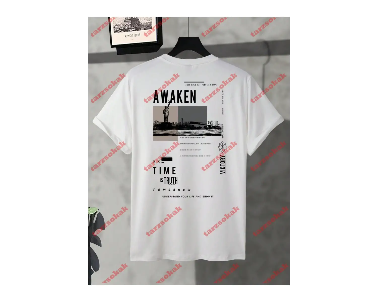 Model 3644 Erkek Yazlık Yuvarlak Yaka Kısa Kollu Günlük Tişört, Yaz