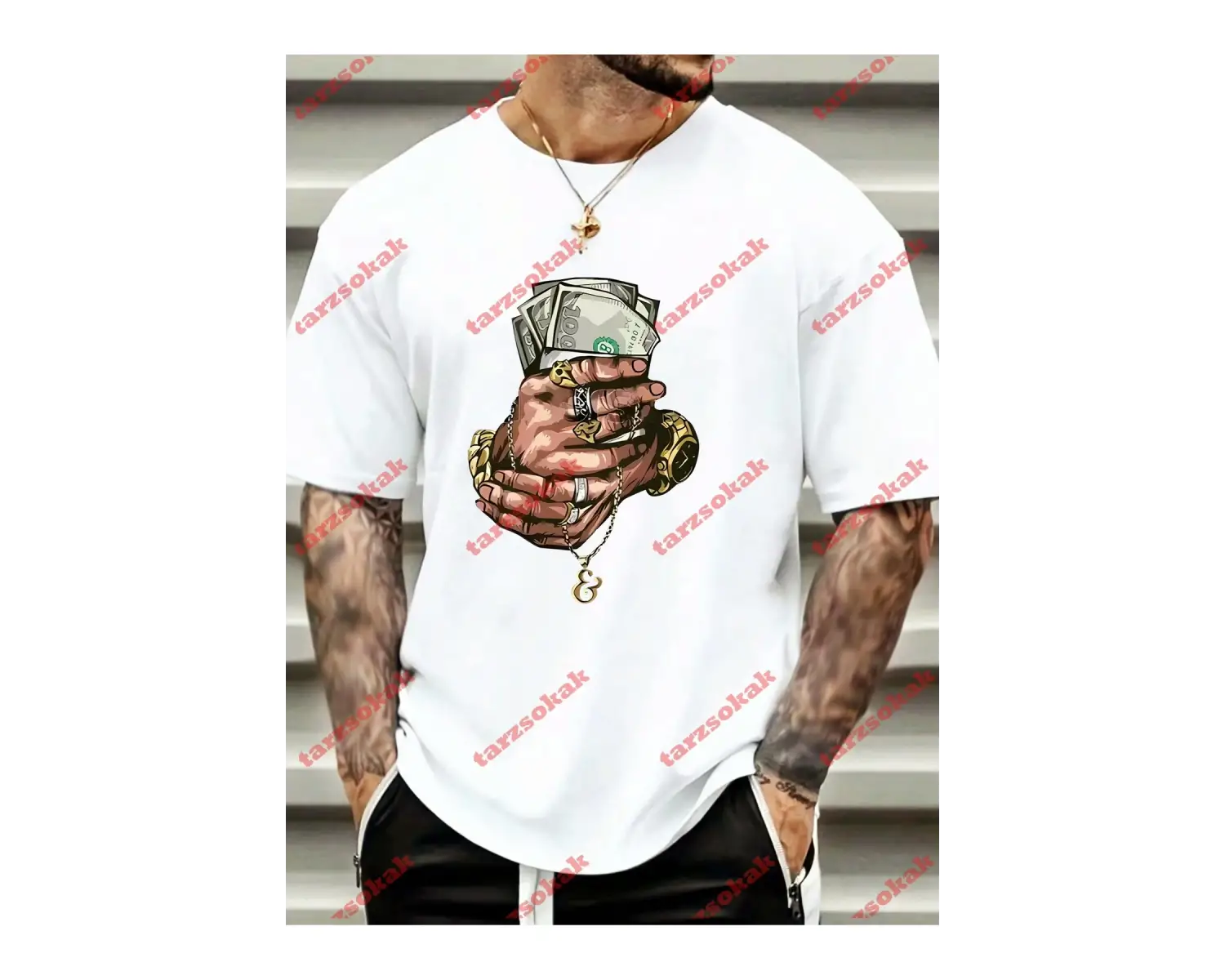 Model 3648 Erkek Yazlık Yuvarlak Yaka Kısa Kollu Günlük Tişört, Yaz