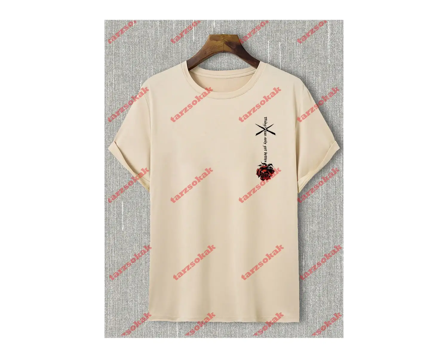 Model 3650 Erkek Yazlık Yuvarlak Yaka Kısa Kollu Günlük Tişört, Yaz