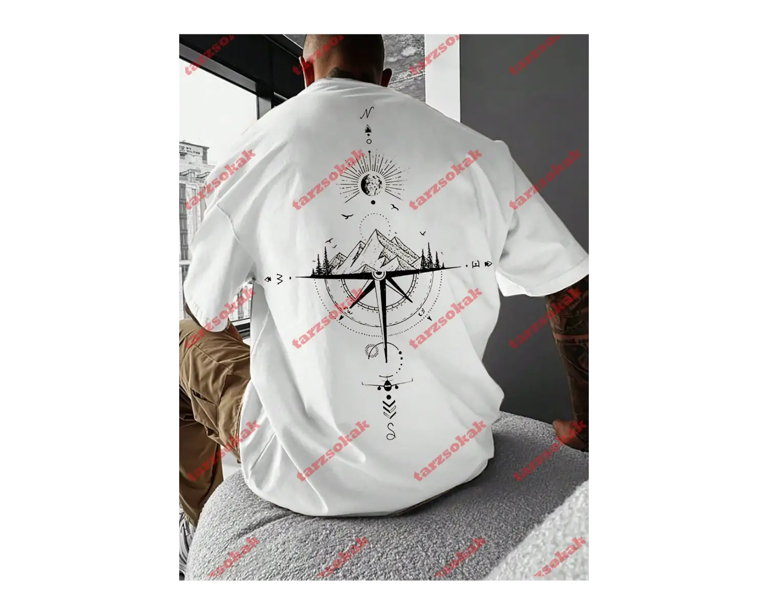 Model 3667 Erkek Yazlık Yuvarlak Yaka Kısa Kollu Günlük Tişört, Yaz