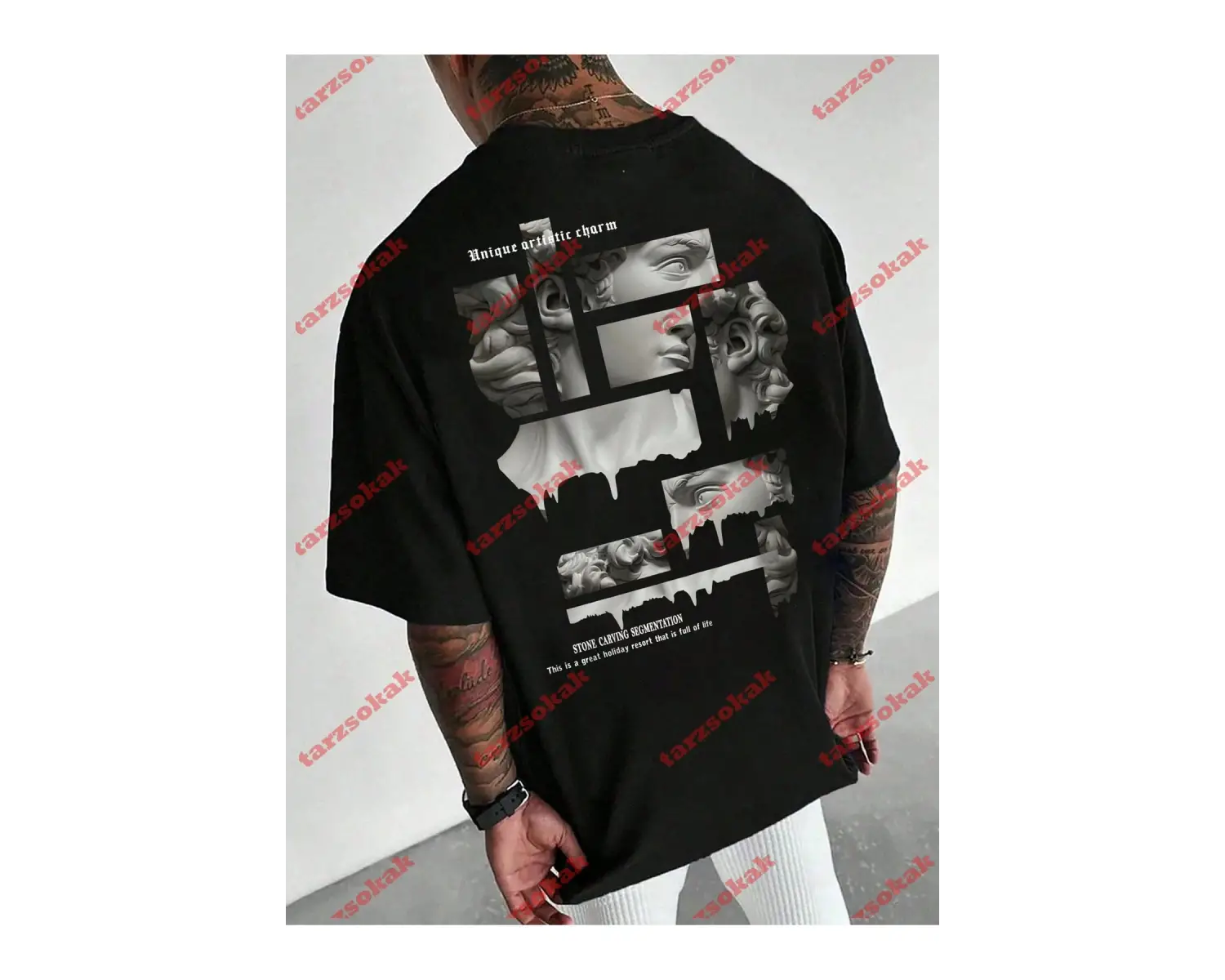 Model 3687 Erkek Yazlık Yuvarlak Yaka Kısa Kollu Günlük Tişört, Yaz