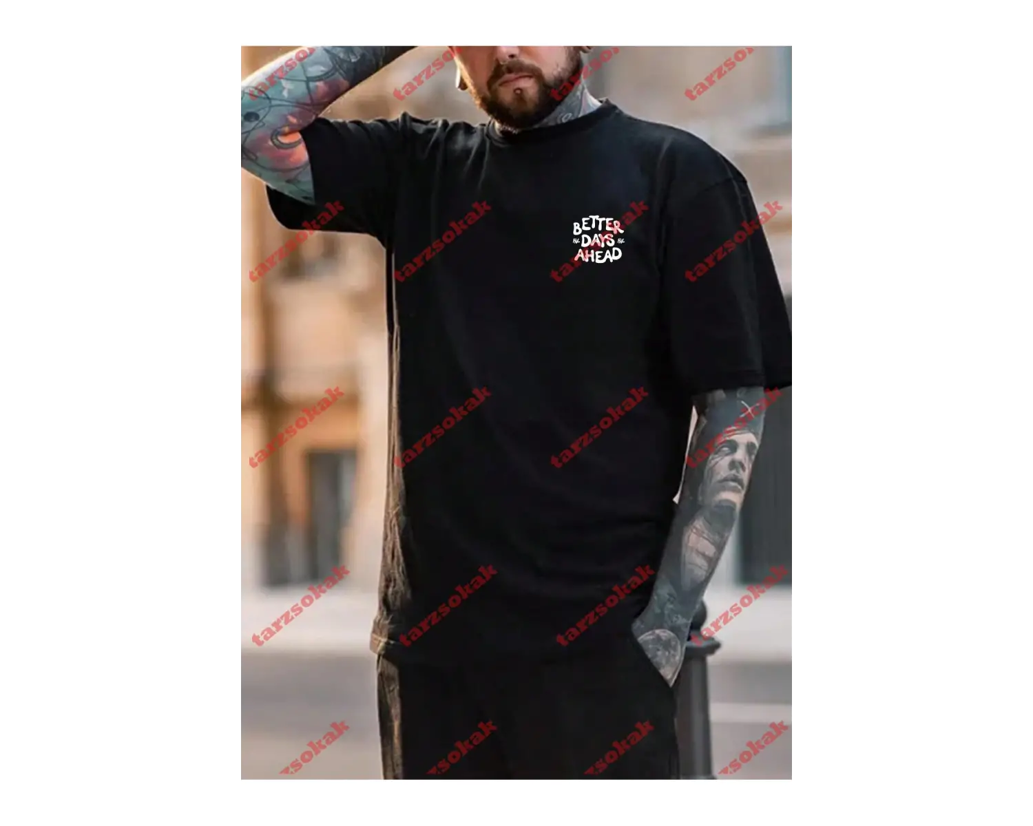 Model 3693 Erkek Yazlık Yuvarlak Yaka Kısa Kollu Günlük Tişört, Yaz