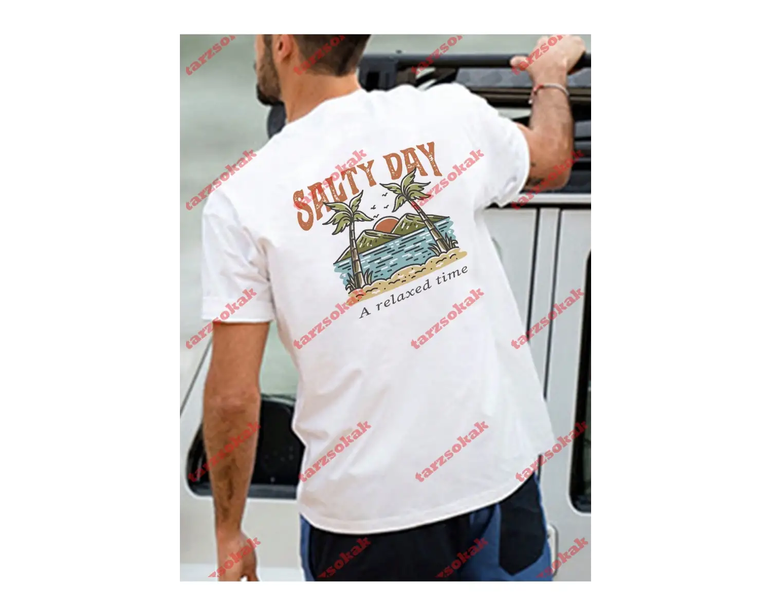 Model 3698 Erkek Yazlık Yuvarlak Yaka Kısa Kollu Günlük Tişört, Yaz