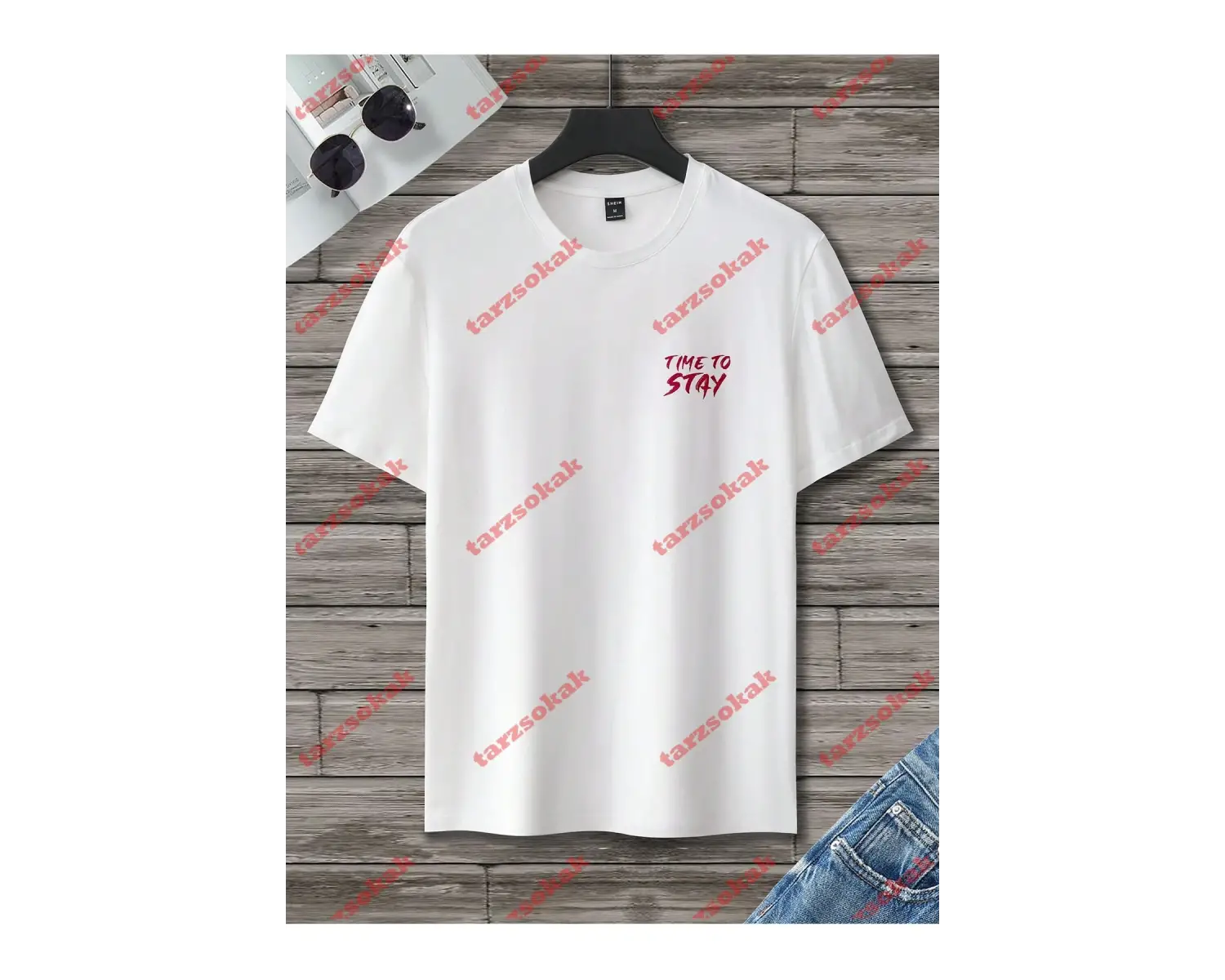 Model 3703 Erkek Yazlık Yuvarlak Yaka Kısa Kollu Günlük Tişört, Yaz